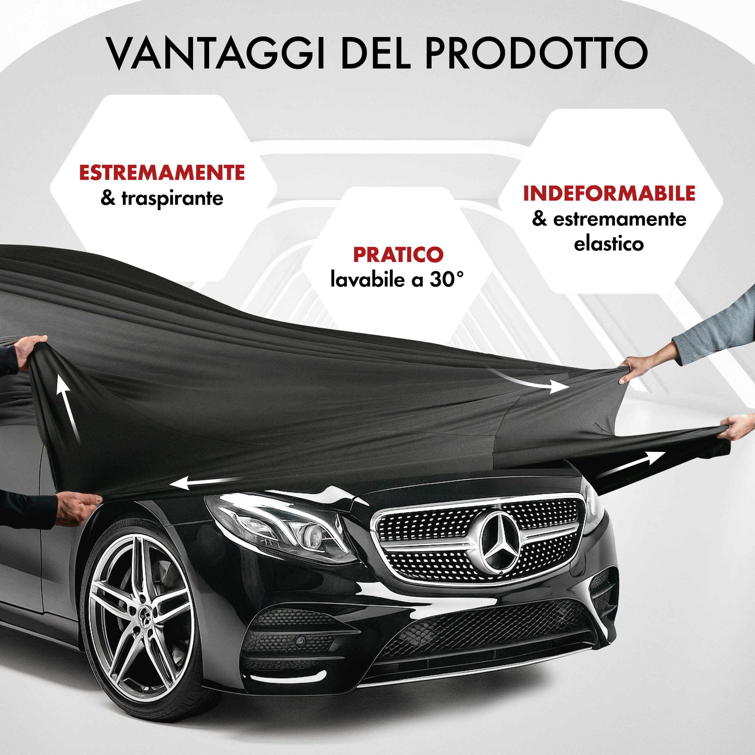 auto-cover, car cover, Mercedes, schwarz, Autoabdeckung