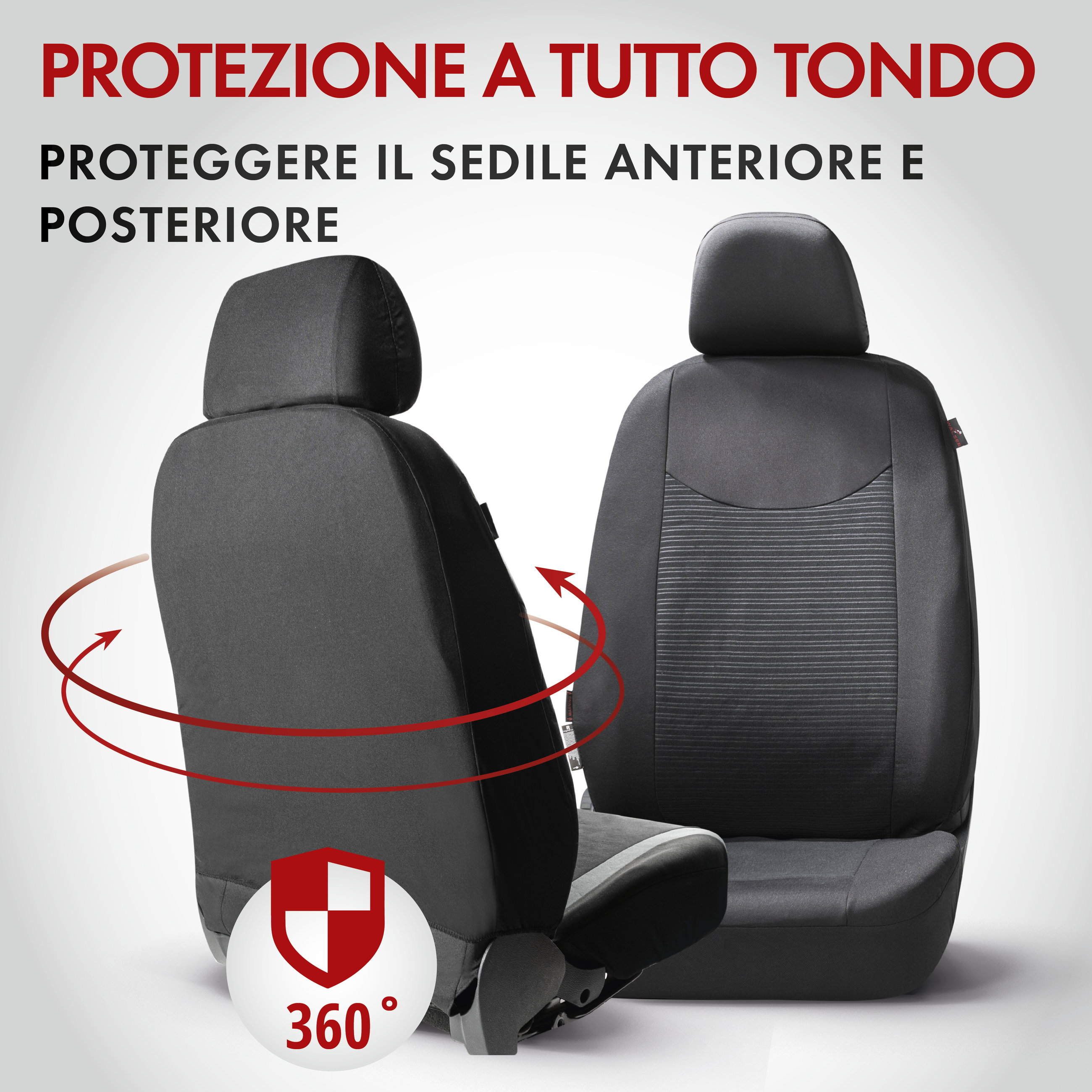 ZIPP IT Coprisedili Speedway per due sedili anteriori con sistema di chiusura lampo nero