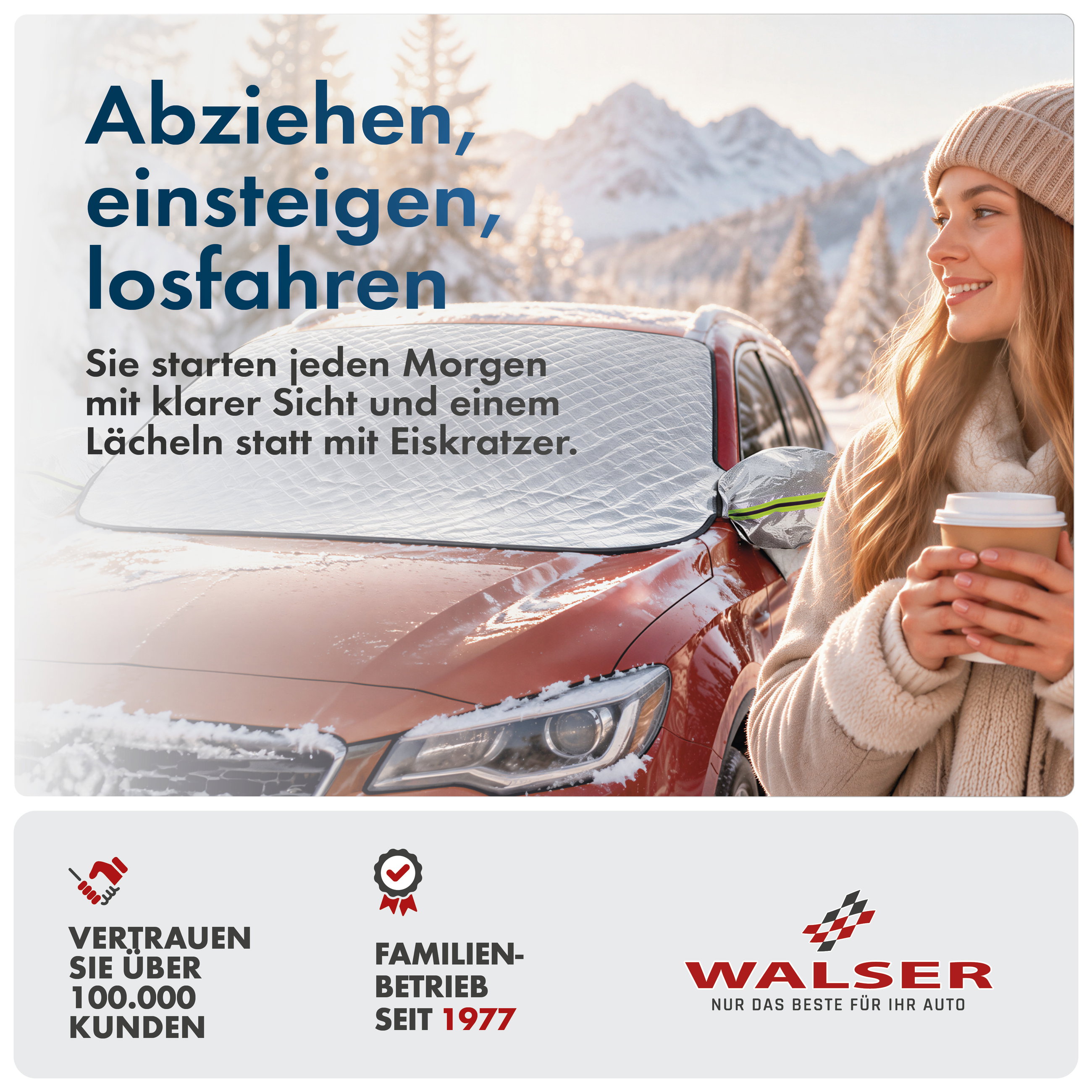 Premium Thermoscheibenschutz mit Seitenspiegelabdeckung, PKW-Frontscheibenabdeckung 157x126 cm