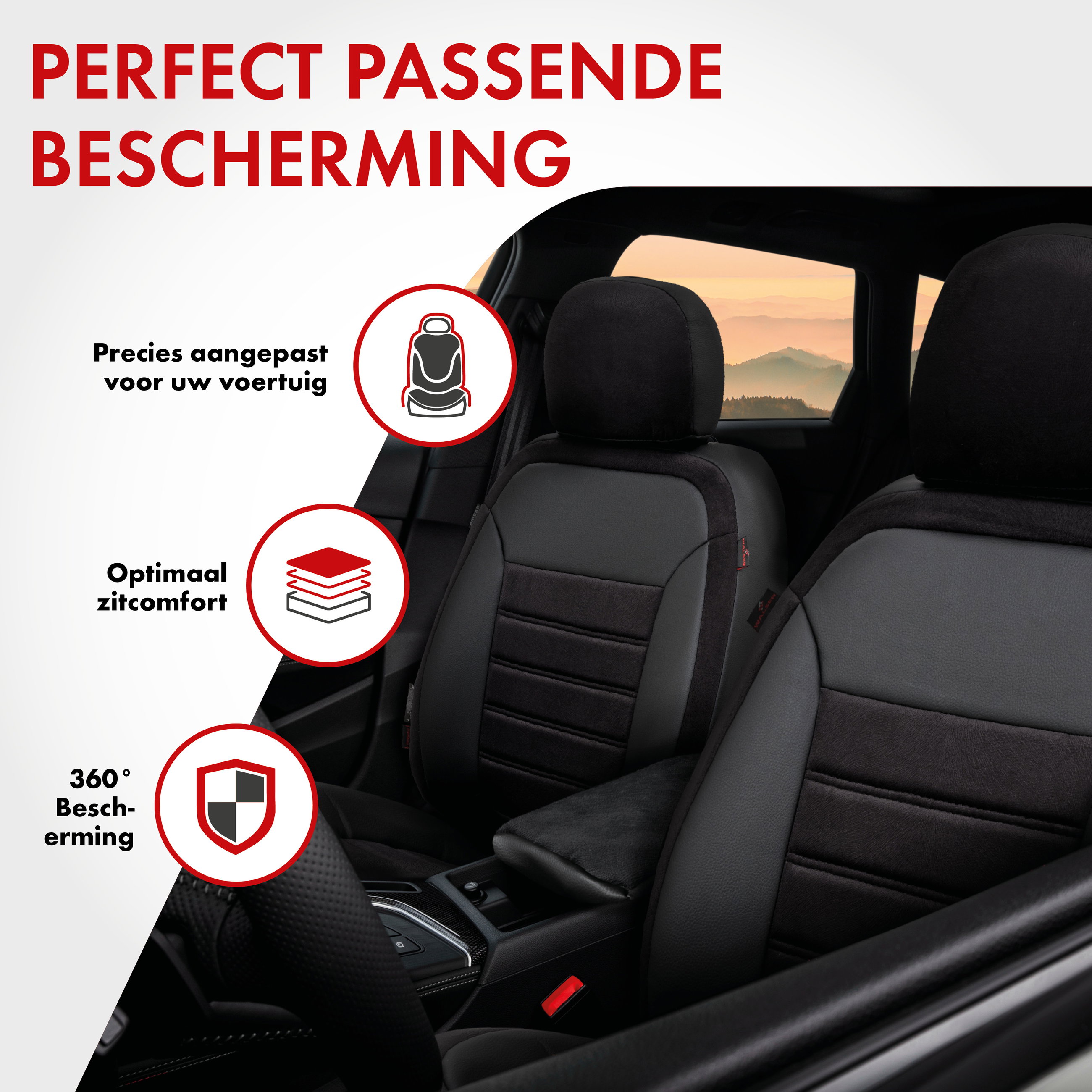 Auto stoelbekleding Bari geschikt voor VW Golf VIII 07/2019-Vandaag, 2 enkele zetelhoezen voor standard zetels