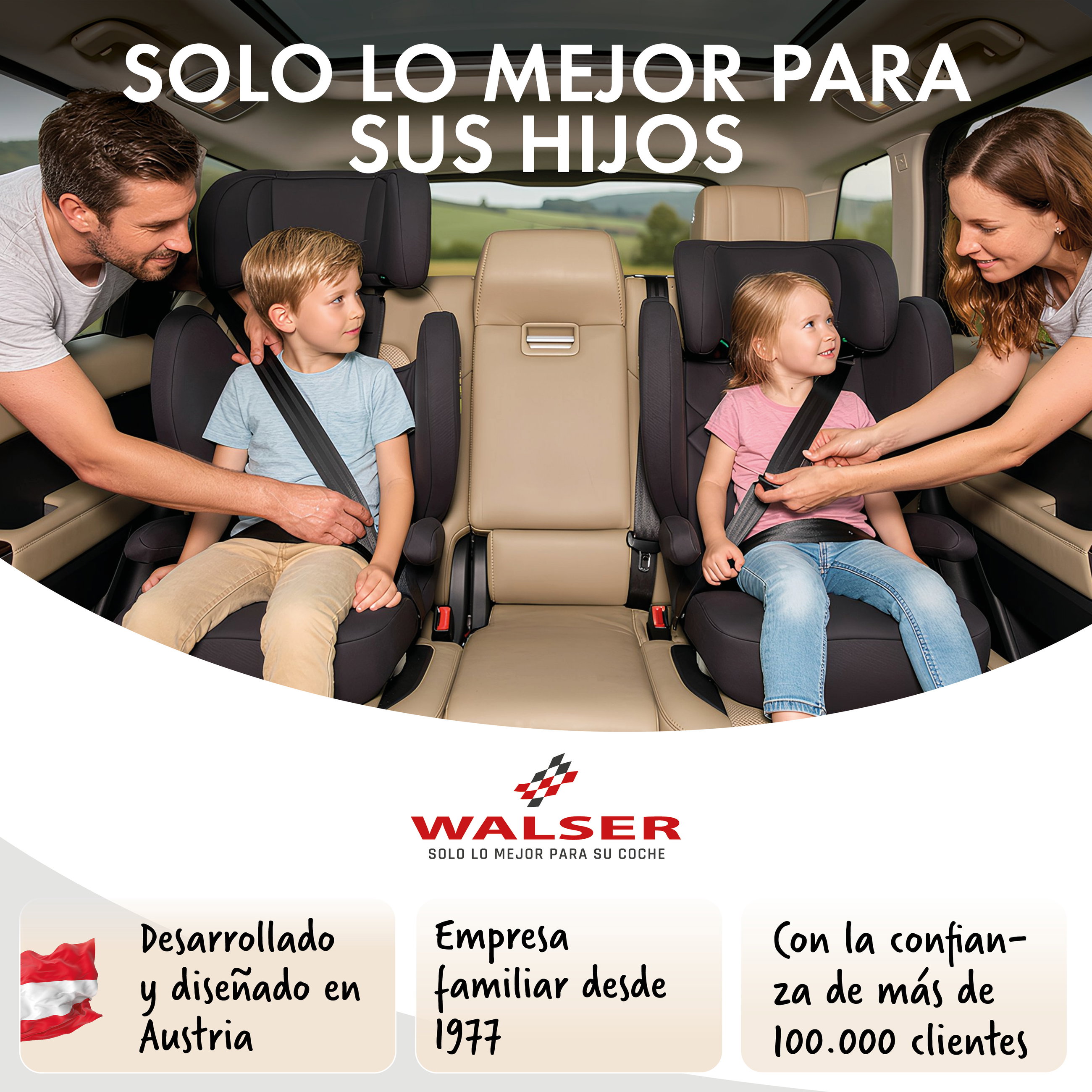 Asiento infantil coche Numa, cómodo asiento infantil (3-8 años) 100-150 cm, 2in1 coche asiento infantil con desmontable respaldo y mitwachsender reposacabezas ECE R 129 certificado negro
