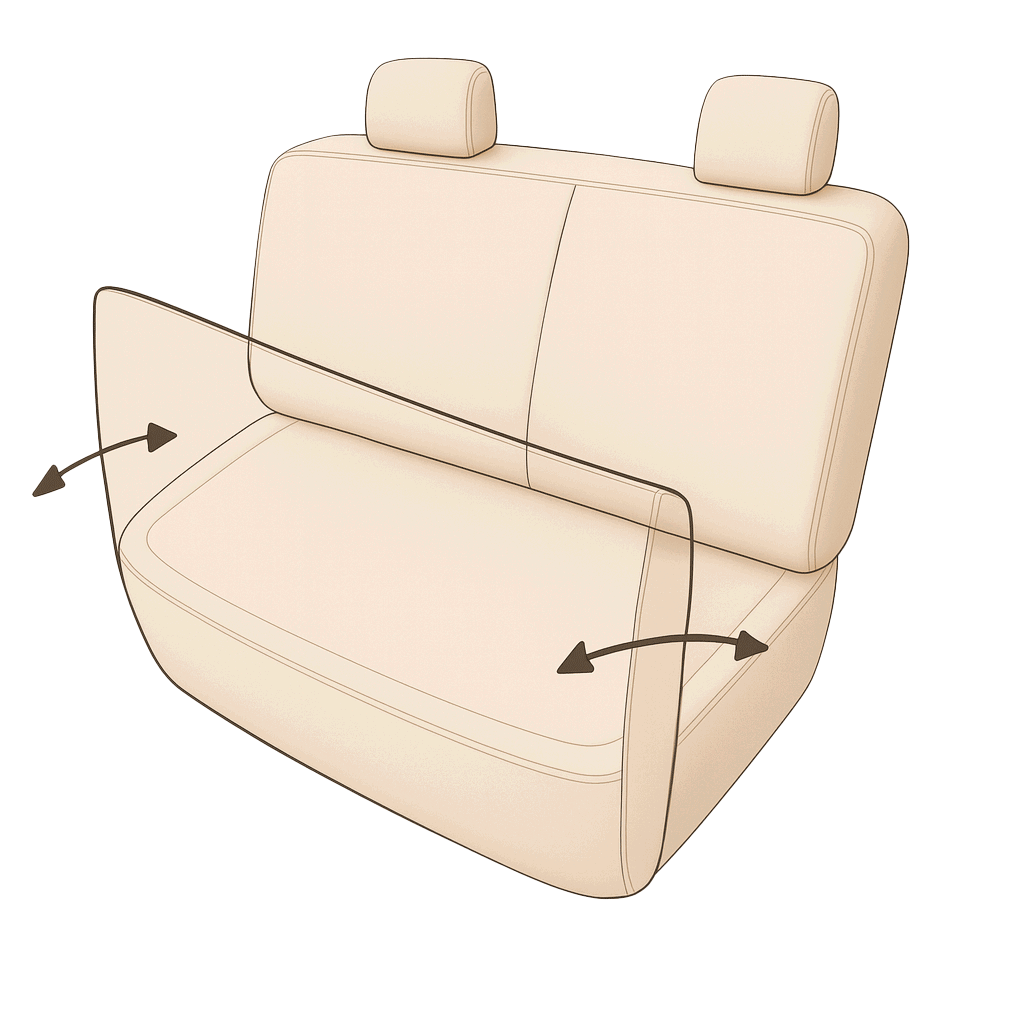 1 housse de banquette double avant banquette rabattable