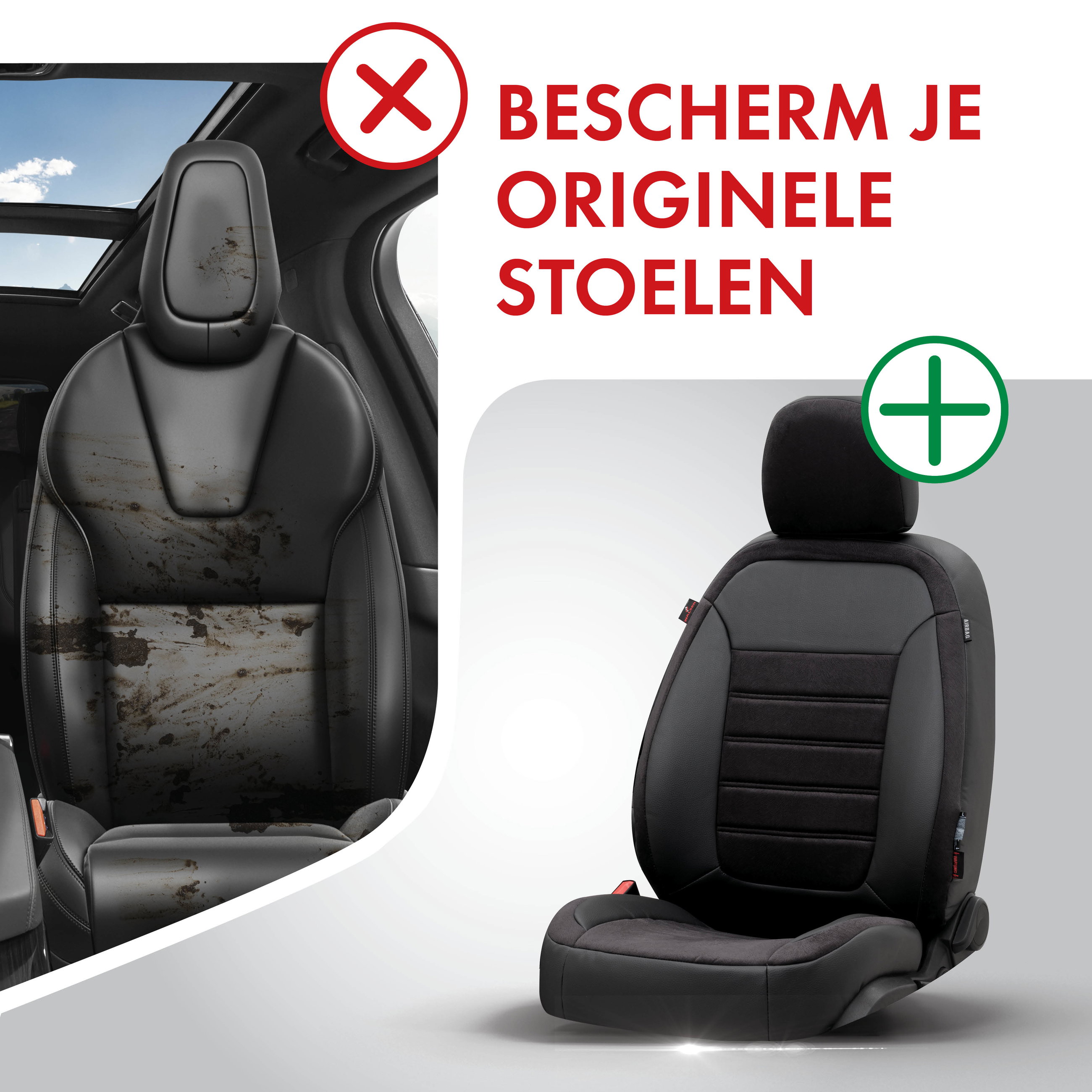 Auto stoelbekleding Bari geschikt voor VW Golf VIII 07/2019-Vandaag, 2 enkele zetelhoezen voor standard zetels