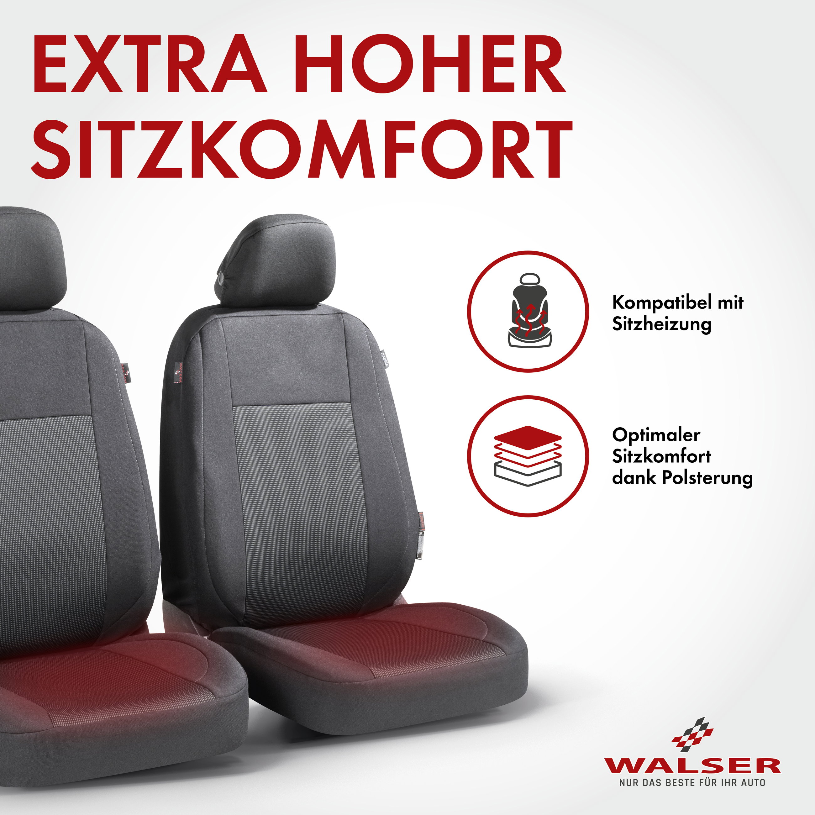 Autositzbezug ZIPP-IT Premium Ardwell, PKW-Schonbezüge Komplettset mit Reißverschluss-System schwarz/grau