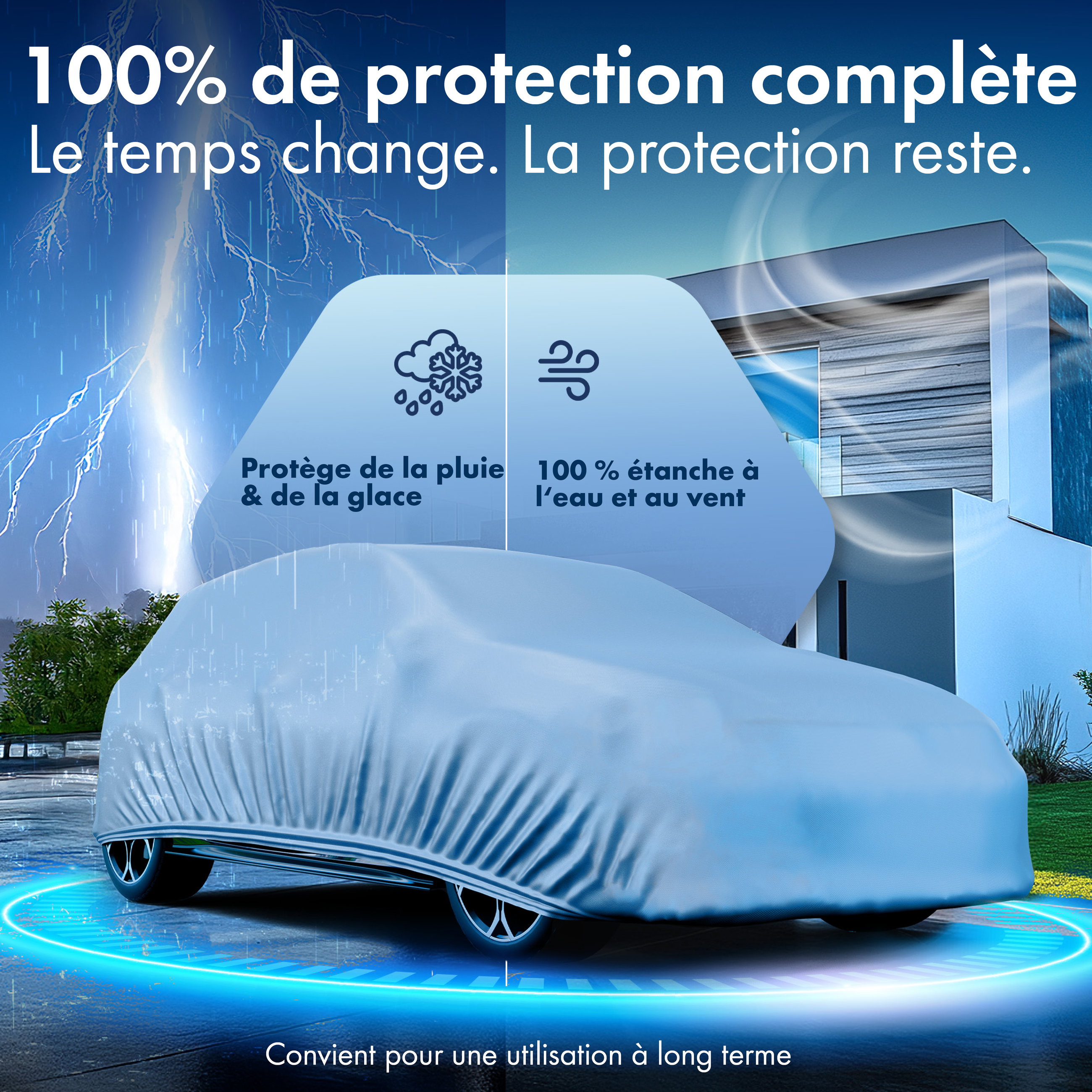 Bâche voiture, bâche de voiture garage complet taille M argent