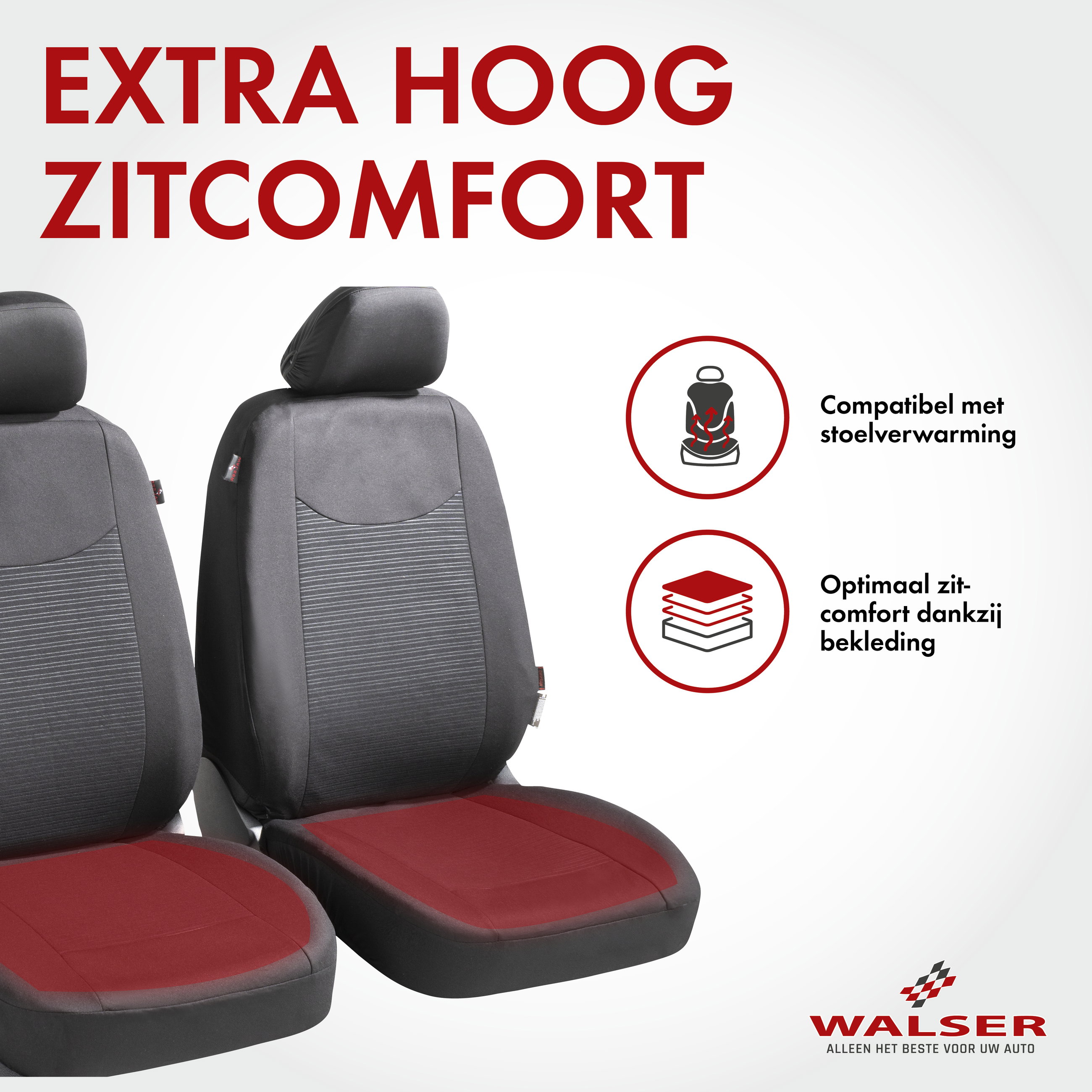 Autostoelbekleding Speedway met Zipper ZIPP-IT, Autostoelhoes set, 2 stoelbeschermer voor voorstoel, 1 stoelbeschermer voor achterbank zwart