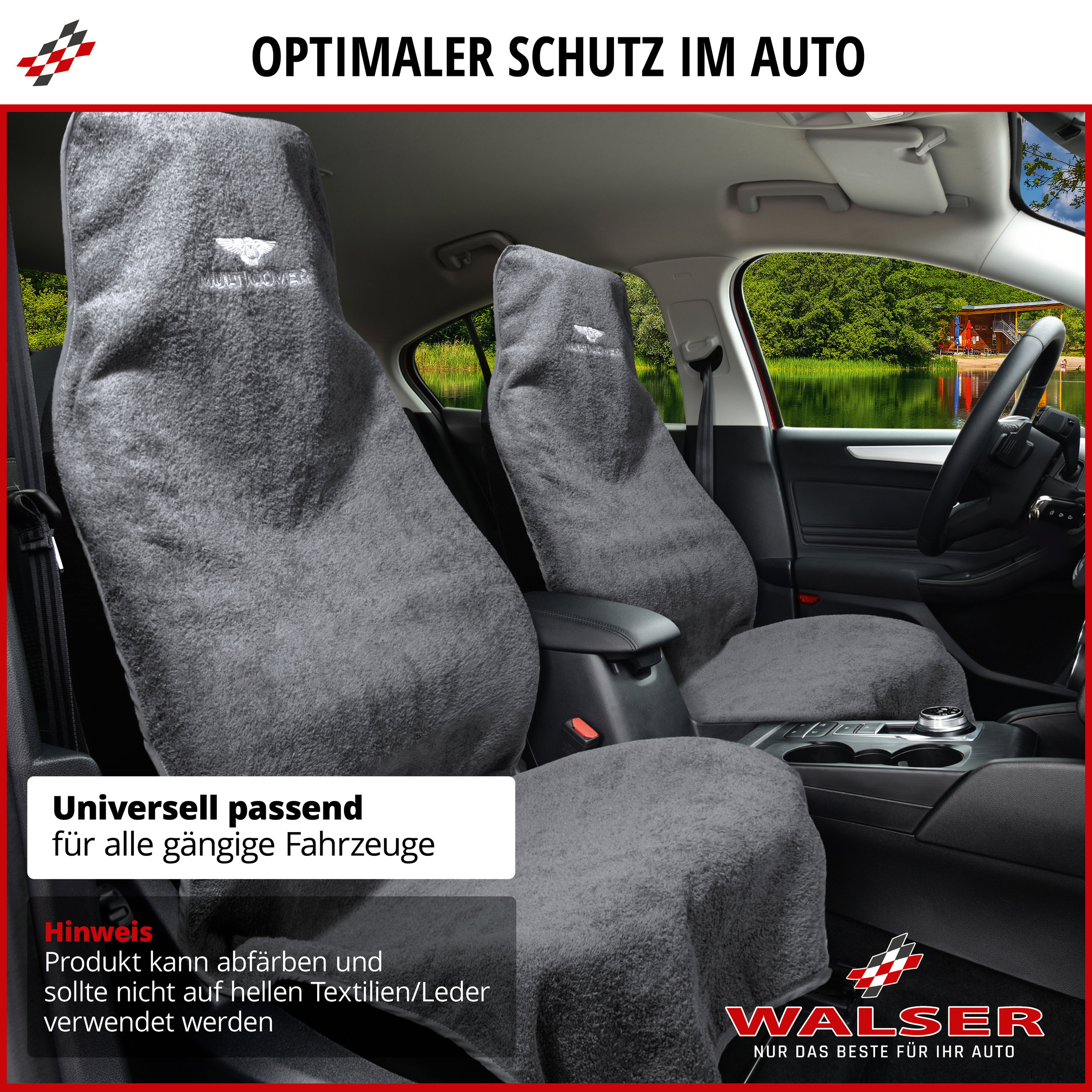 PKW-Sitzaufleger Multicover, Auto-Sitzauflage waschbar grau, 1 Stück