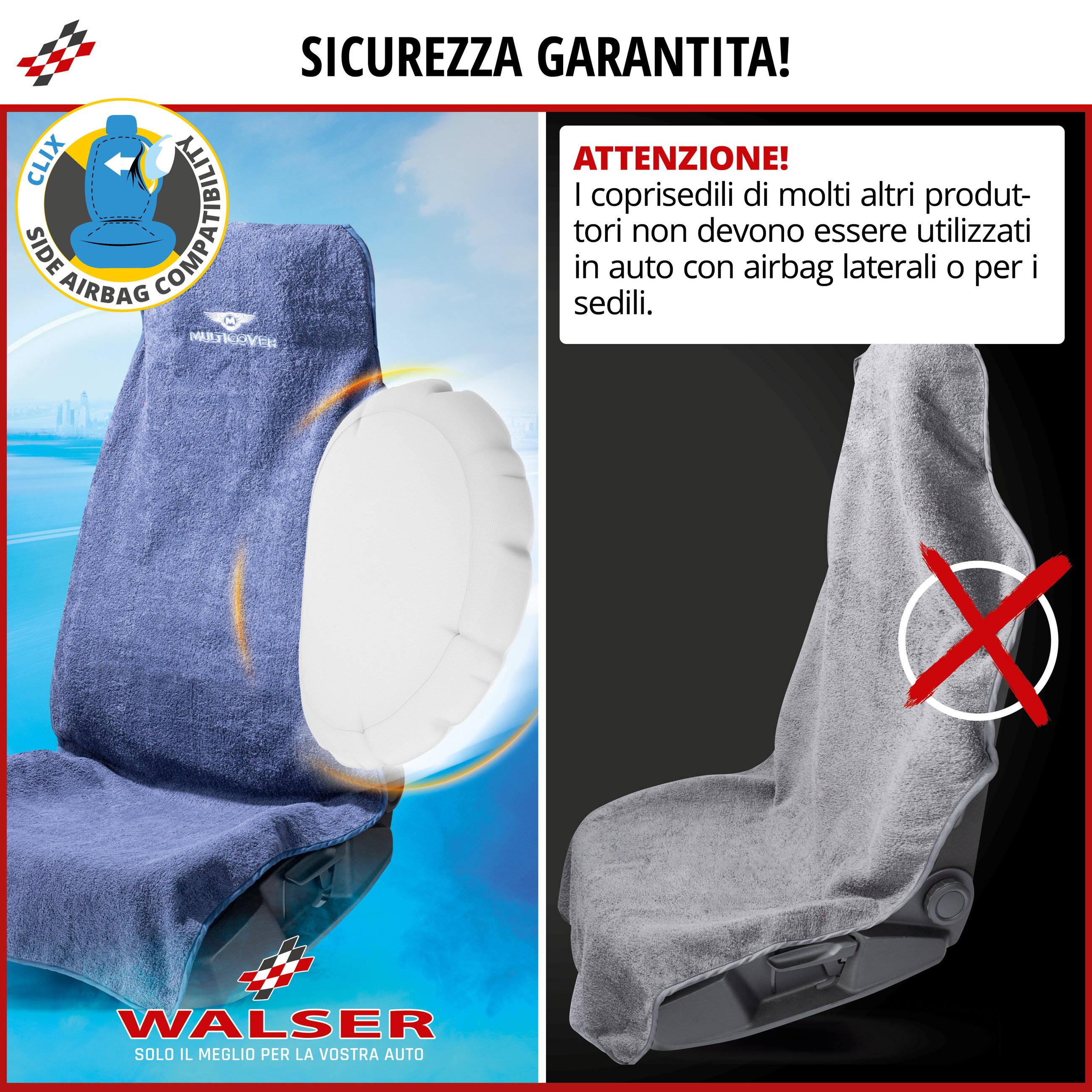 Coprisedili Multicover blu marino, 1 pezzo