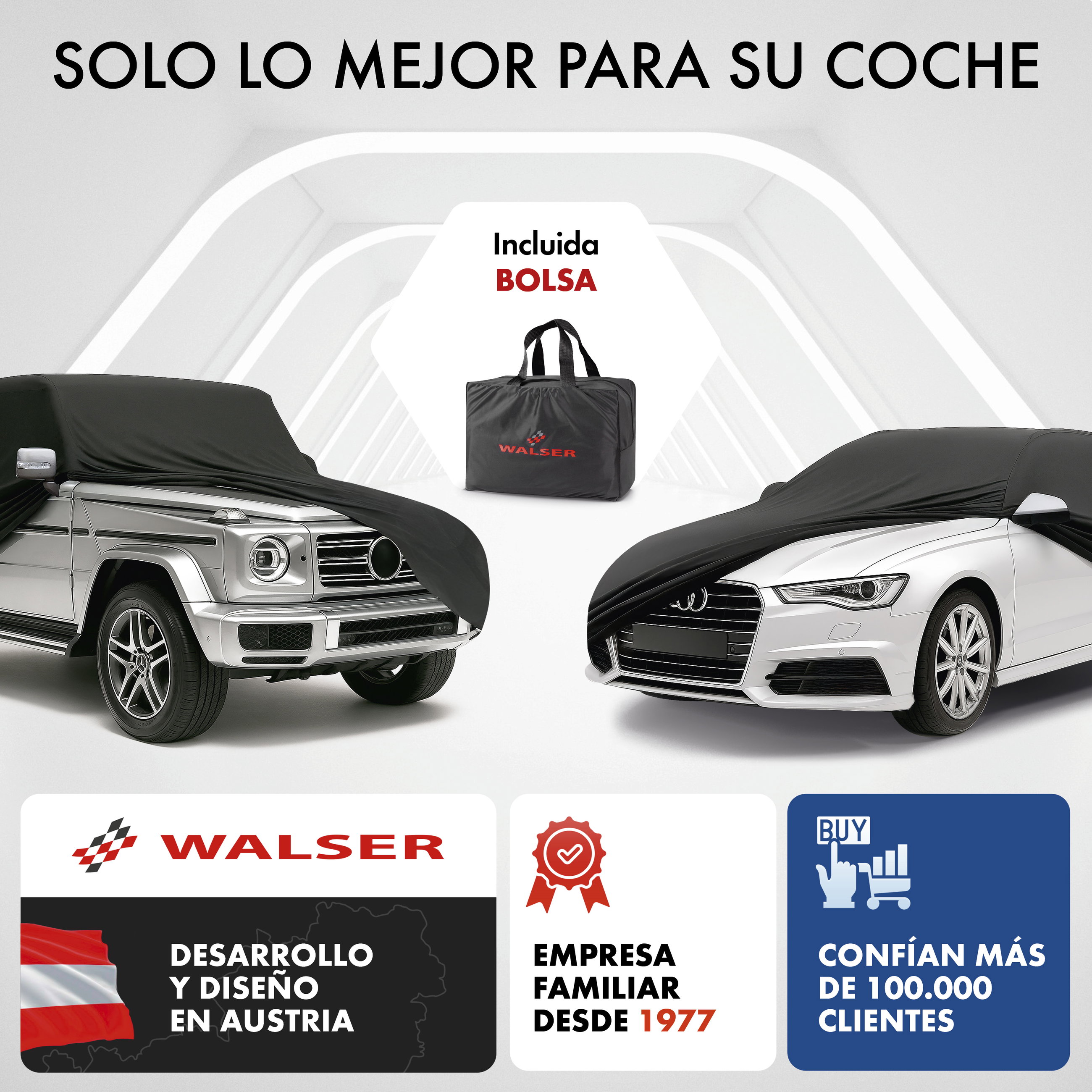 Funda de coche interior Stretch, cubierta protectora de coche talla 2 coche antracita