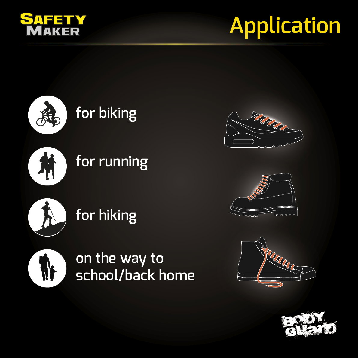 Reflective laces orange