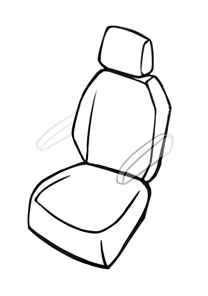 1 single seat at the front (armrest cut-out)