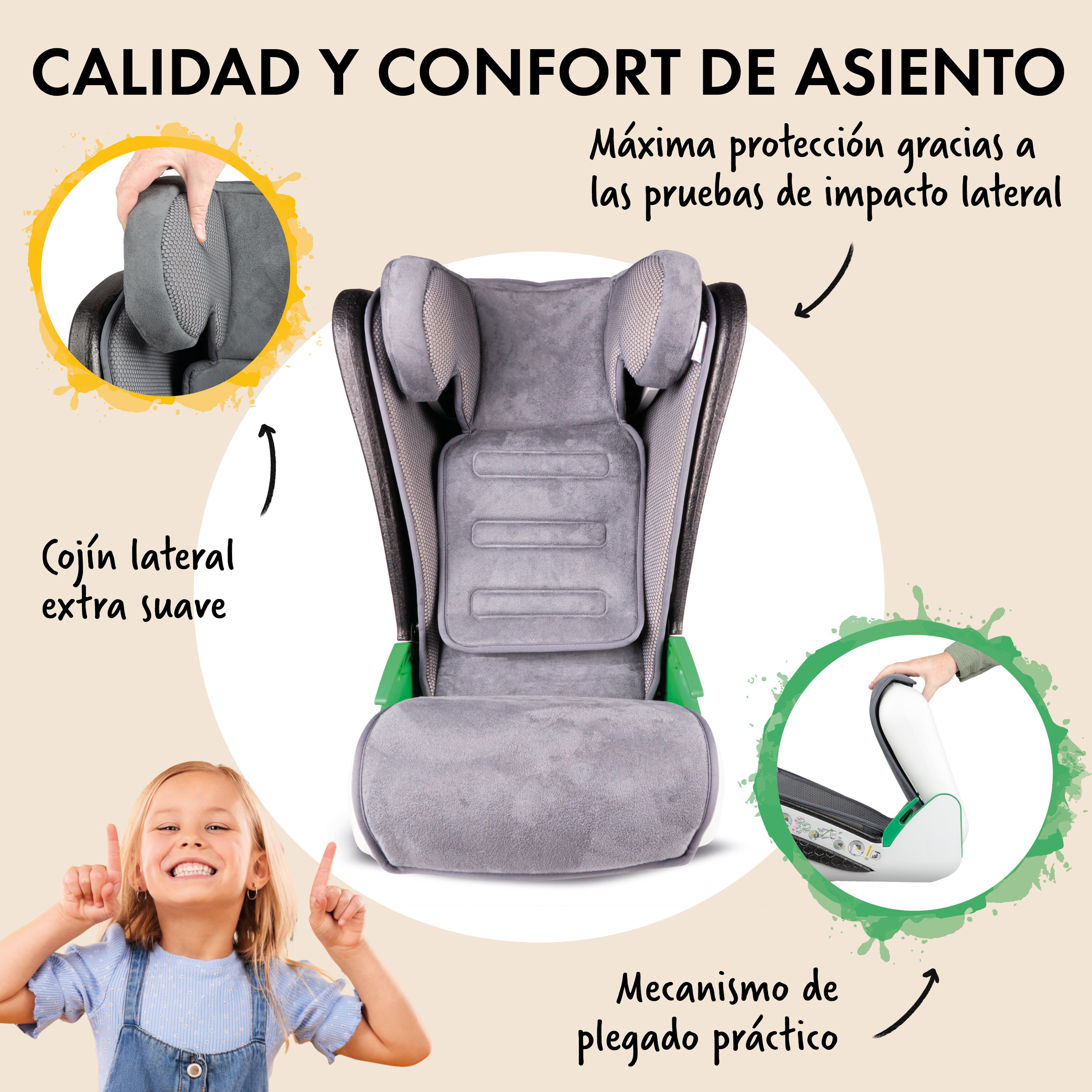 Kissen, Dekoration für Zuhause, Kind, Mädchen, Person, autocar seat, child car seat, padded backrest, headrest, compact folds