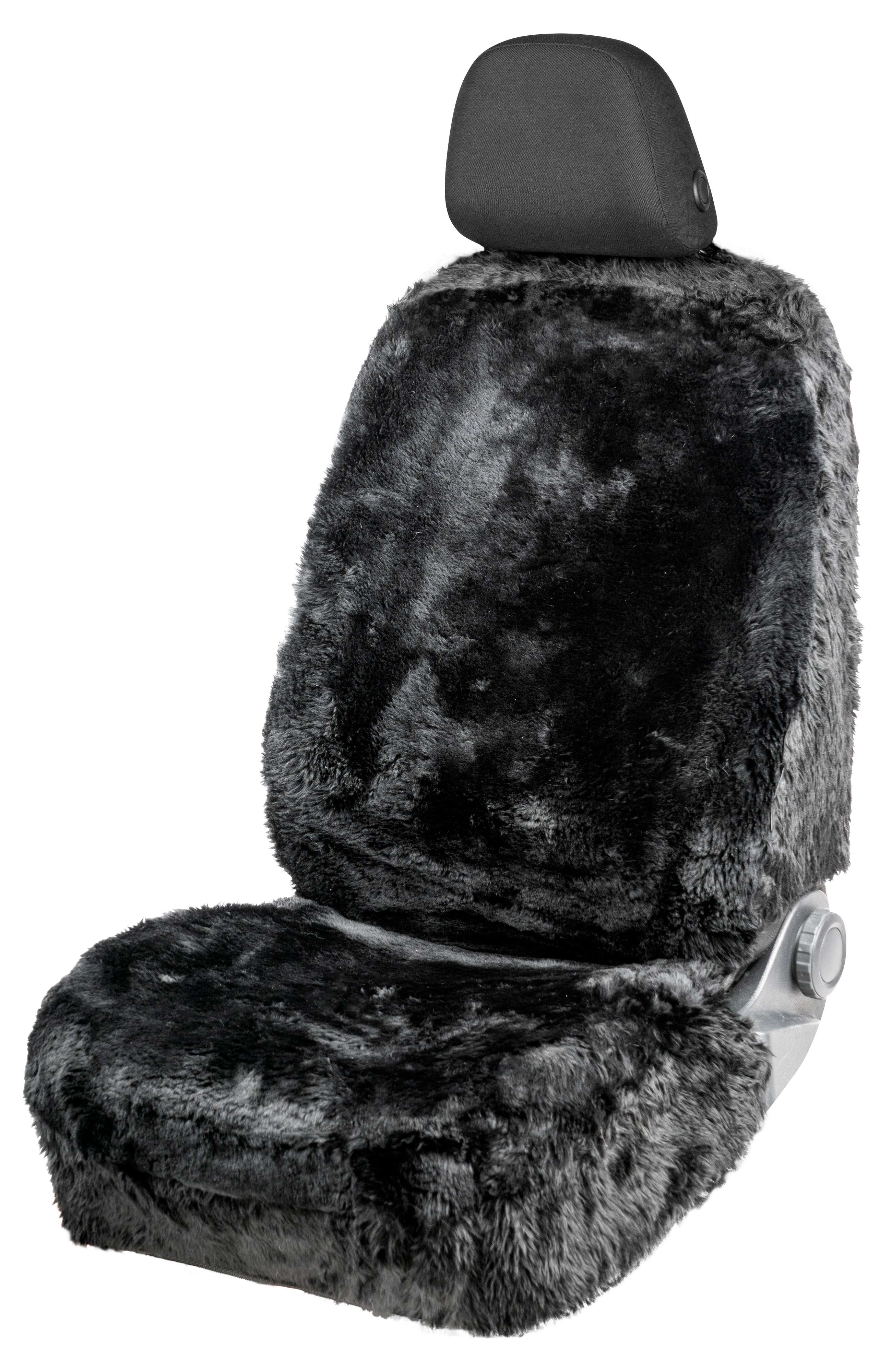 Autositzbezug Mona Lammfell & Webpelz, 12-14 mm schwarz - ZippIt 110 & 115