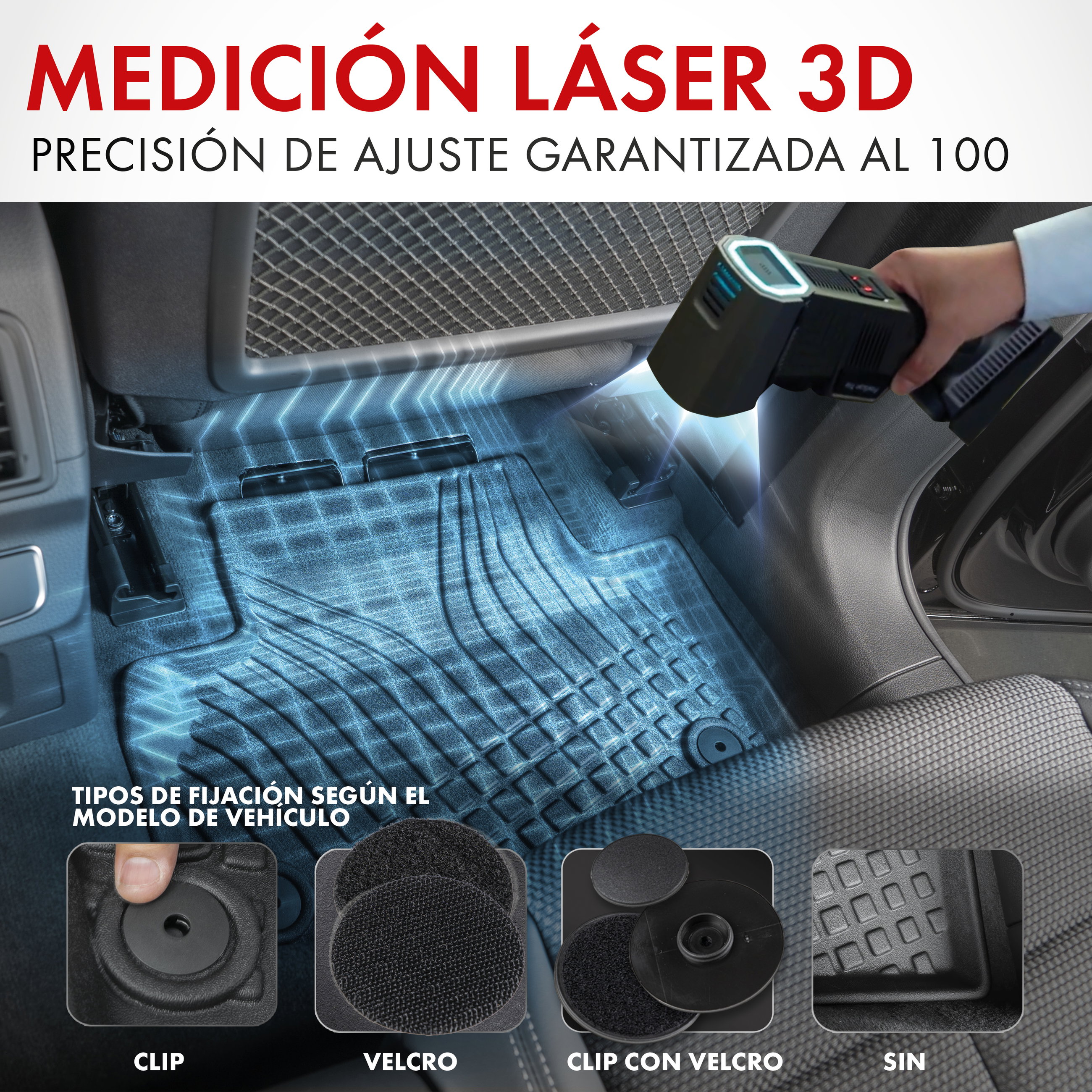 Luftreiniger-Scan, 3D-Laser-Messung, Autoinnenraum, Autoteppich, Fracht-/Gepäckraum-Schonung, Láser de medición, uso automoción, suelo de coche, foco de seguridad, accesorio de vehículo