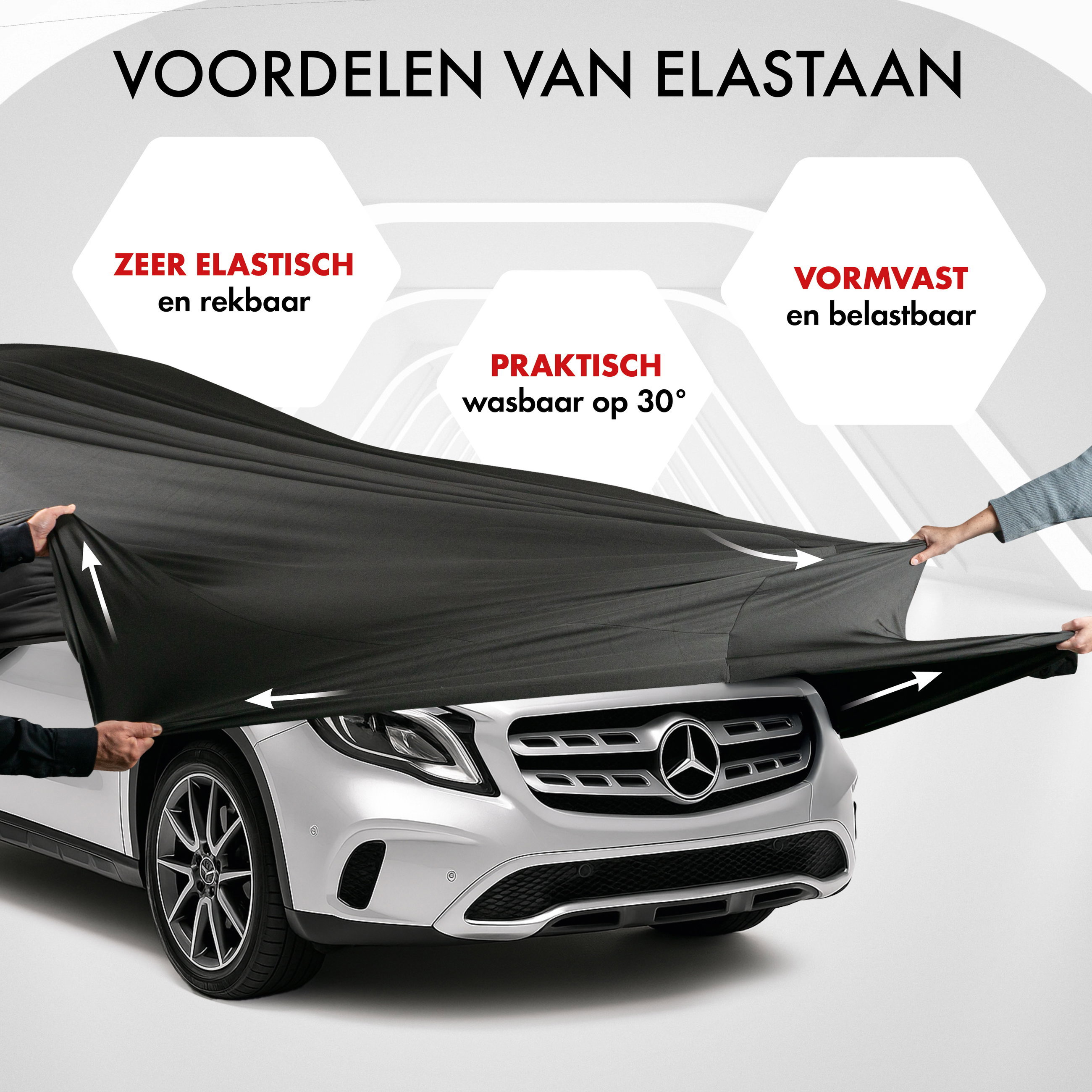 Overtrek Indoor Stretch Plus Maat 8 SUV/VAN zwart