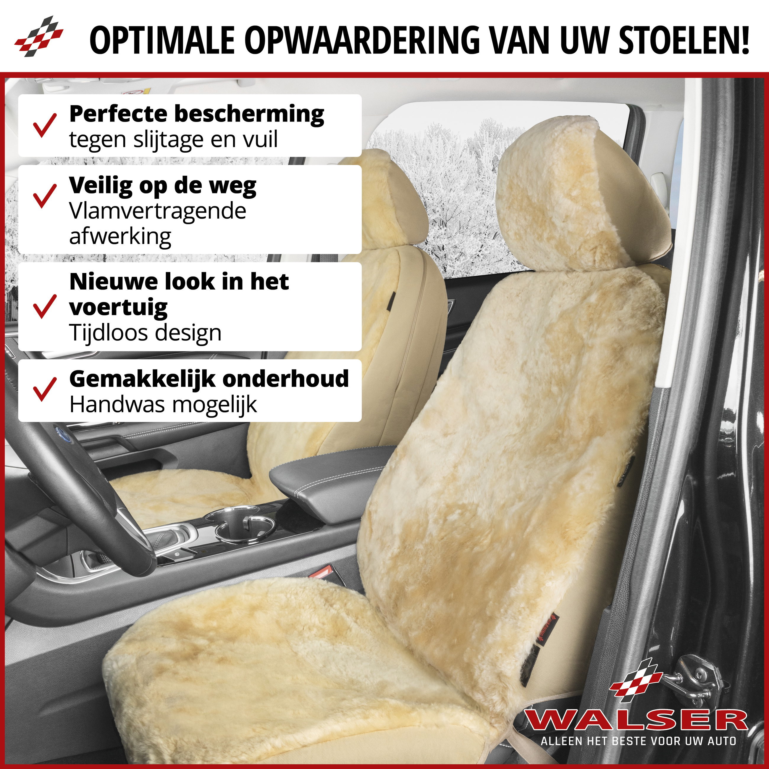 Autostoelhoes Lamsvel antraciet, 1 stuk
