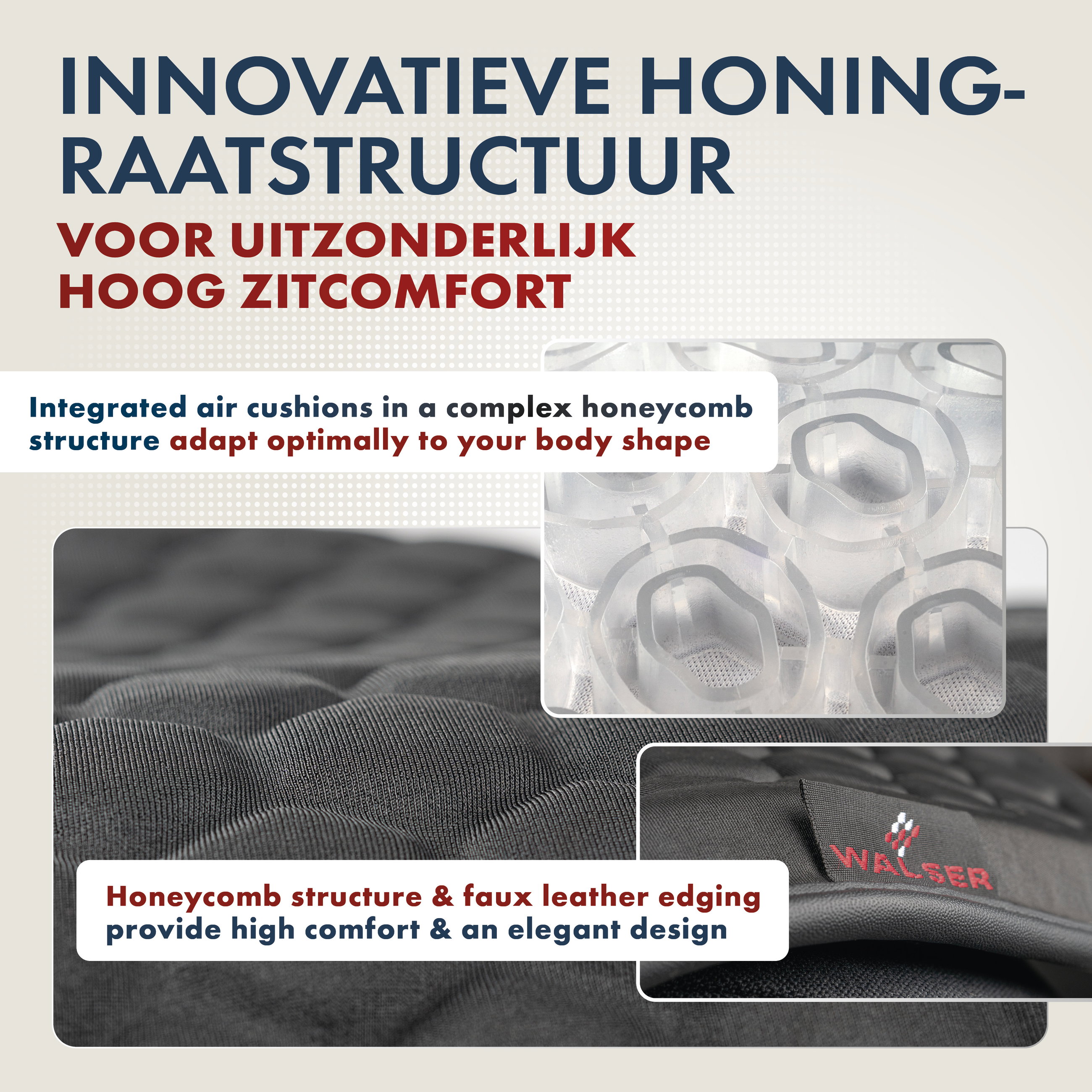 Honigwaben, Luftkissen, Gewebe-Struktur, Design-Detail, Logo-Nische