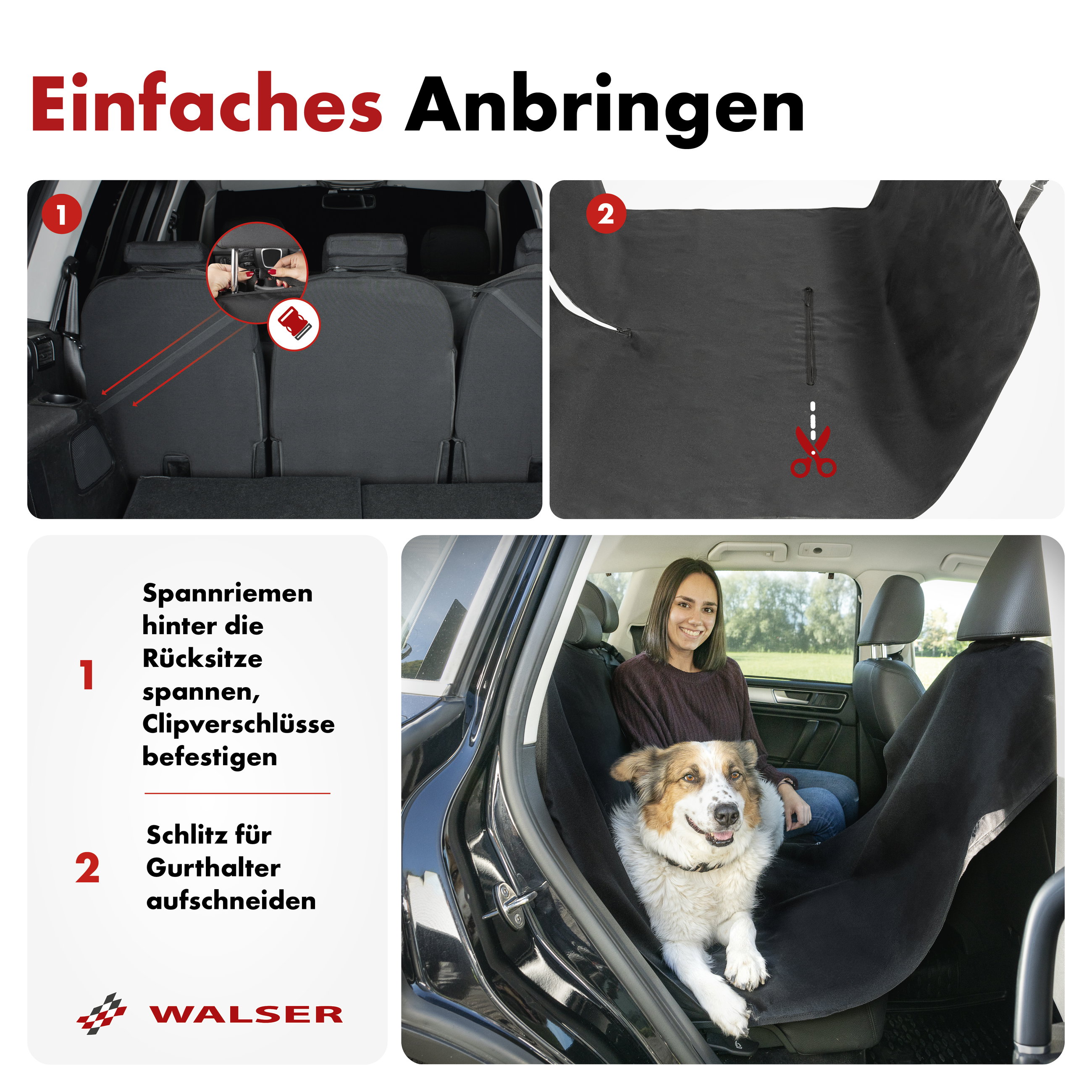 Rückbank Schondecke Boomer 145x165cm schwarz