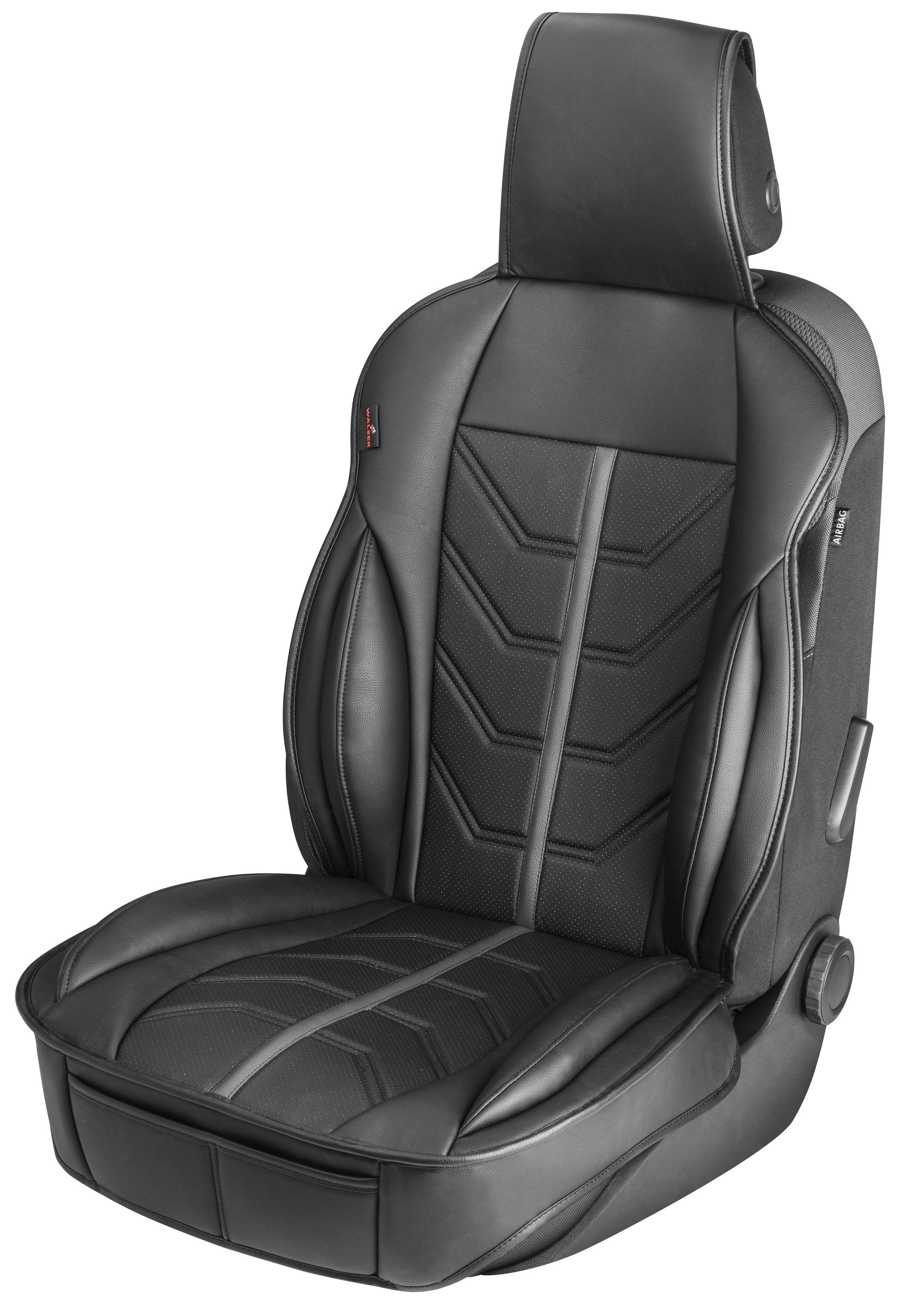 Stoelkussen Kimi racesportlook, universeel Stoelkussen in zwart - grijs, 1 stuk