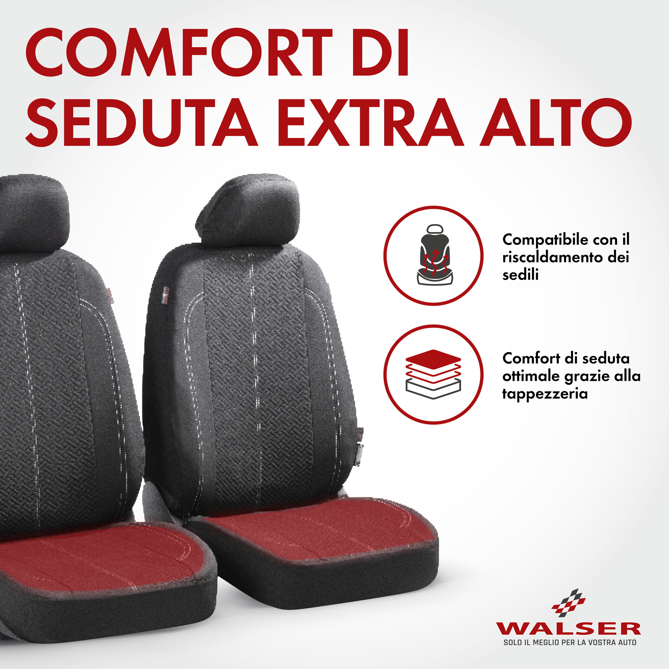 ZIPP IT Coprisedili Tratto set completo con sistema di chiusura lampo nero
