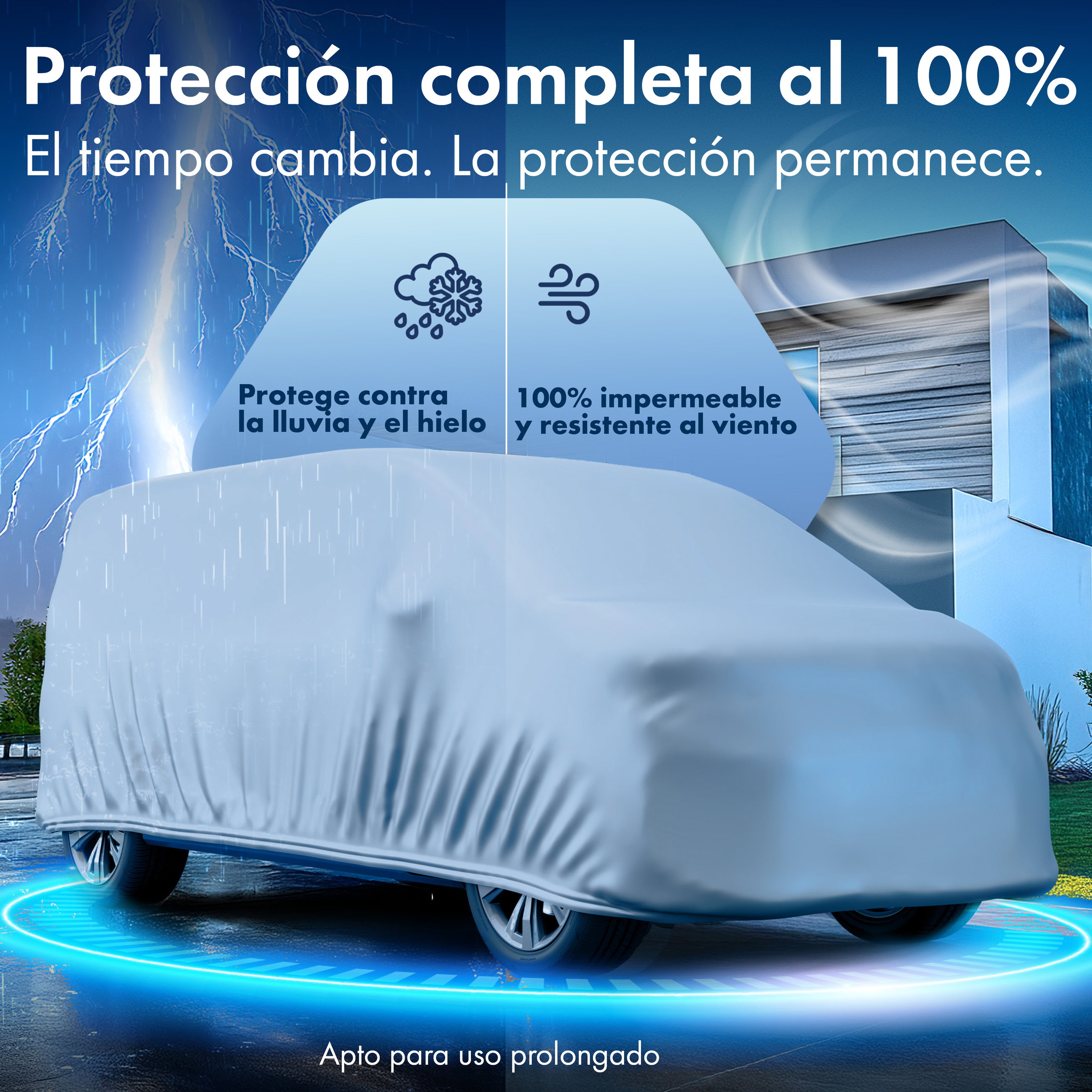 Cubierta protectora de coche All Weather, funda para furgoneta plateado, funda de coche talla 12 autobús