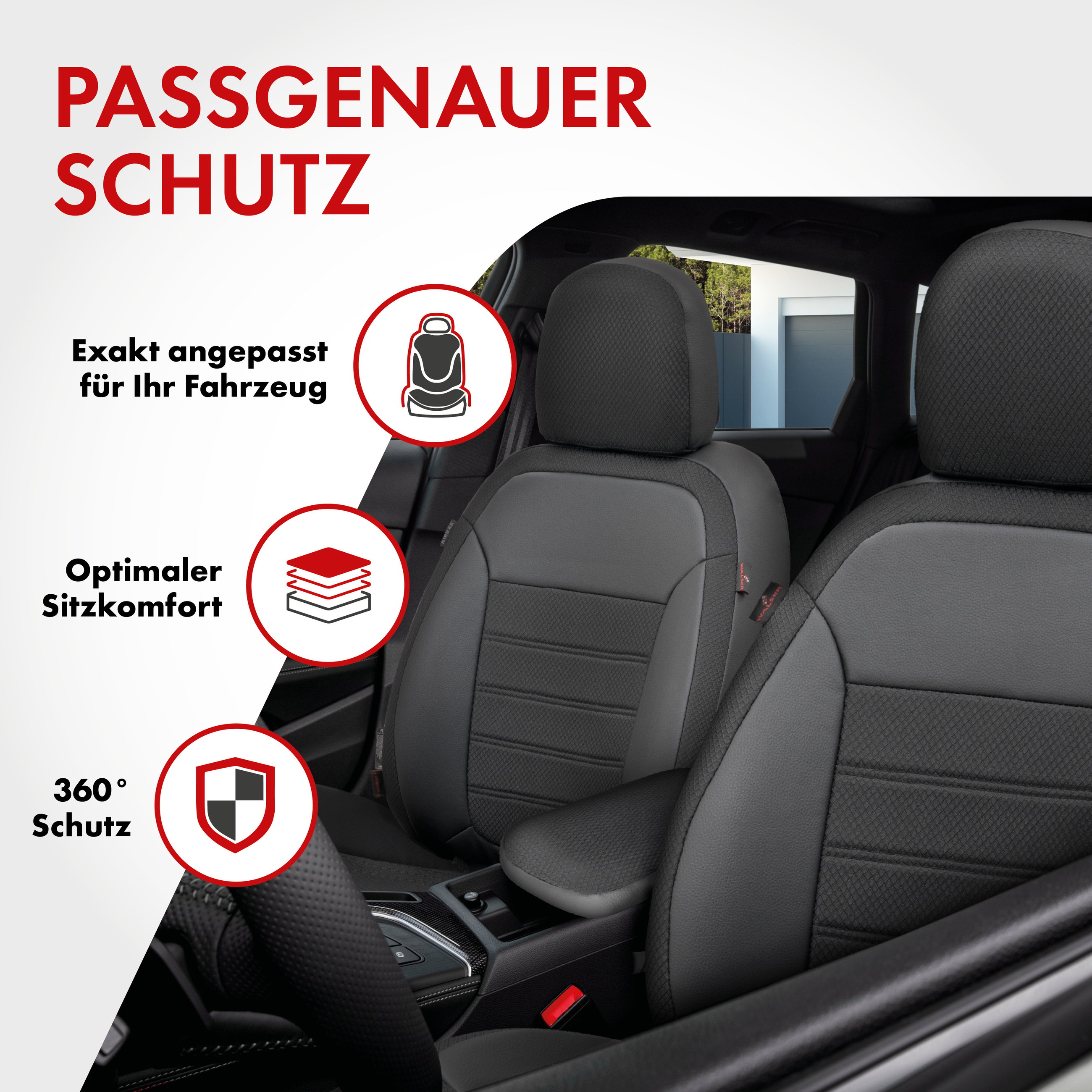 Passform Sitzbezug Aversa für BMW X3 (F25) 09/2010-08/2017, 2 Einzelsitzbezüge für Normalsitze