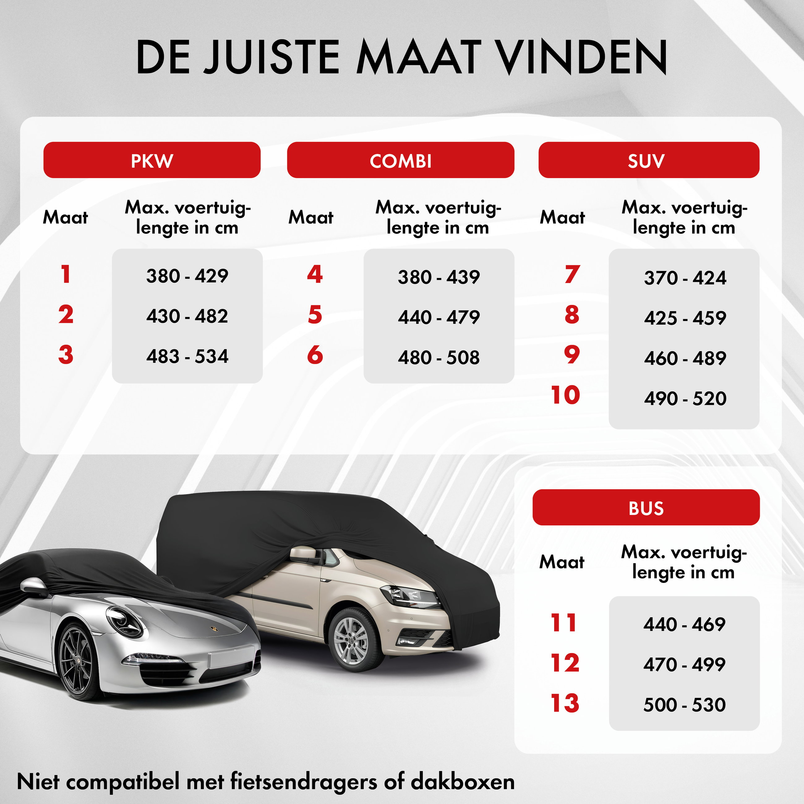 Overtrek Indoor Stretch Plus Maat 10 SUV/VAN zwart