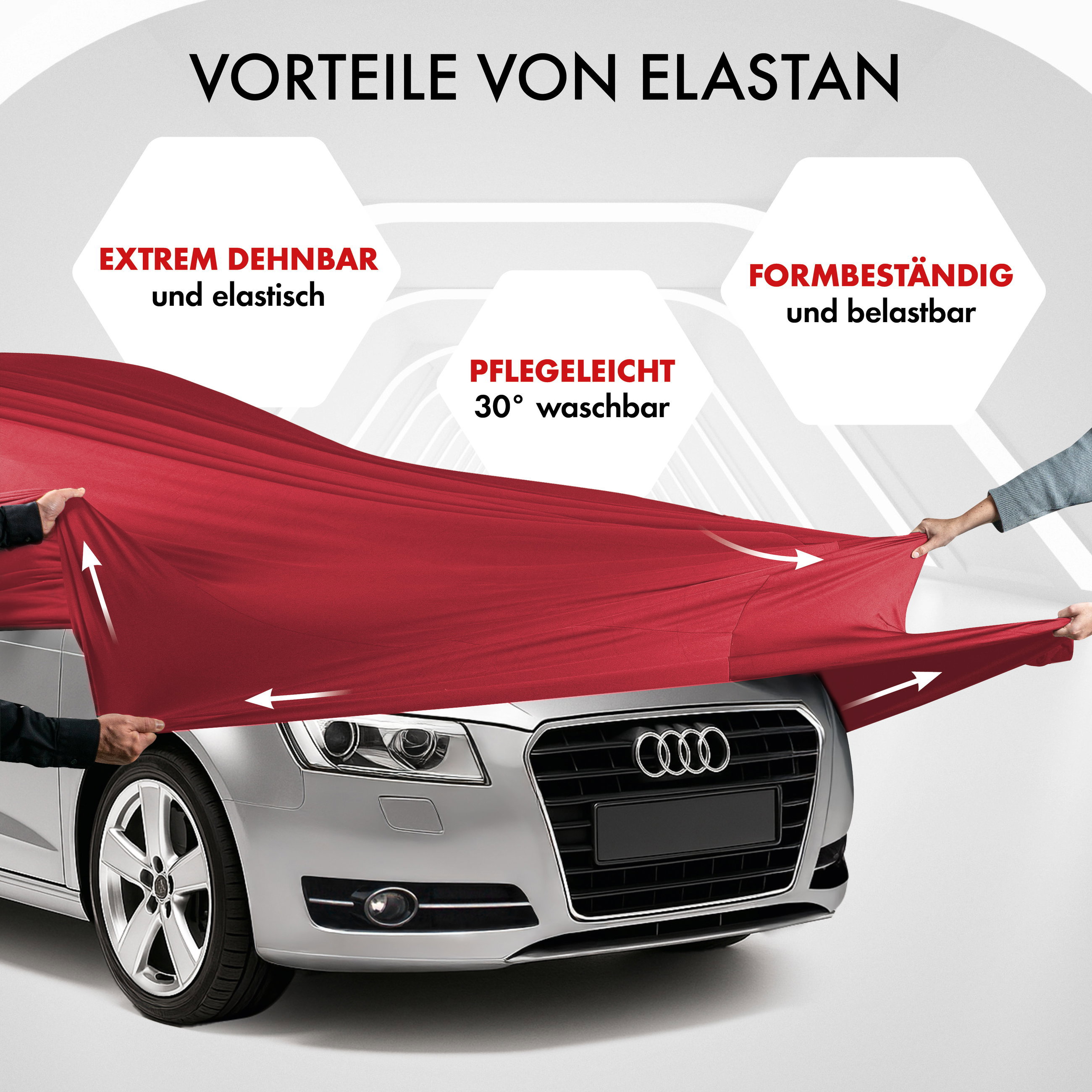 Autoplane Indoor Stretch Plus, PKW-Abdeckplane Größe 4 Kombi rot