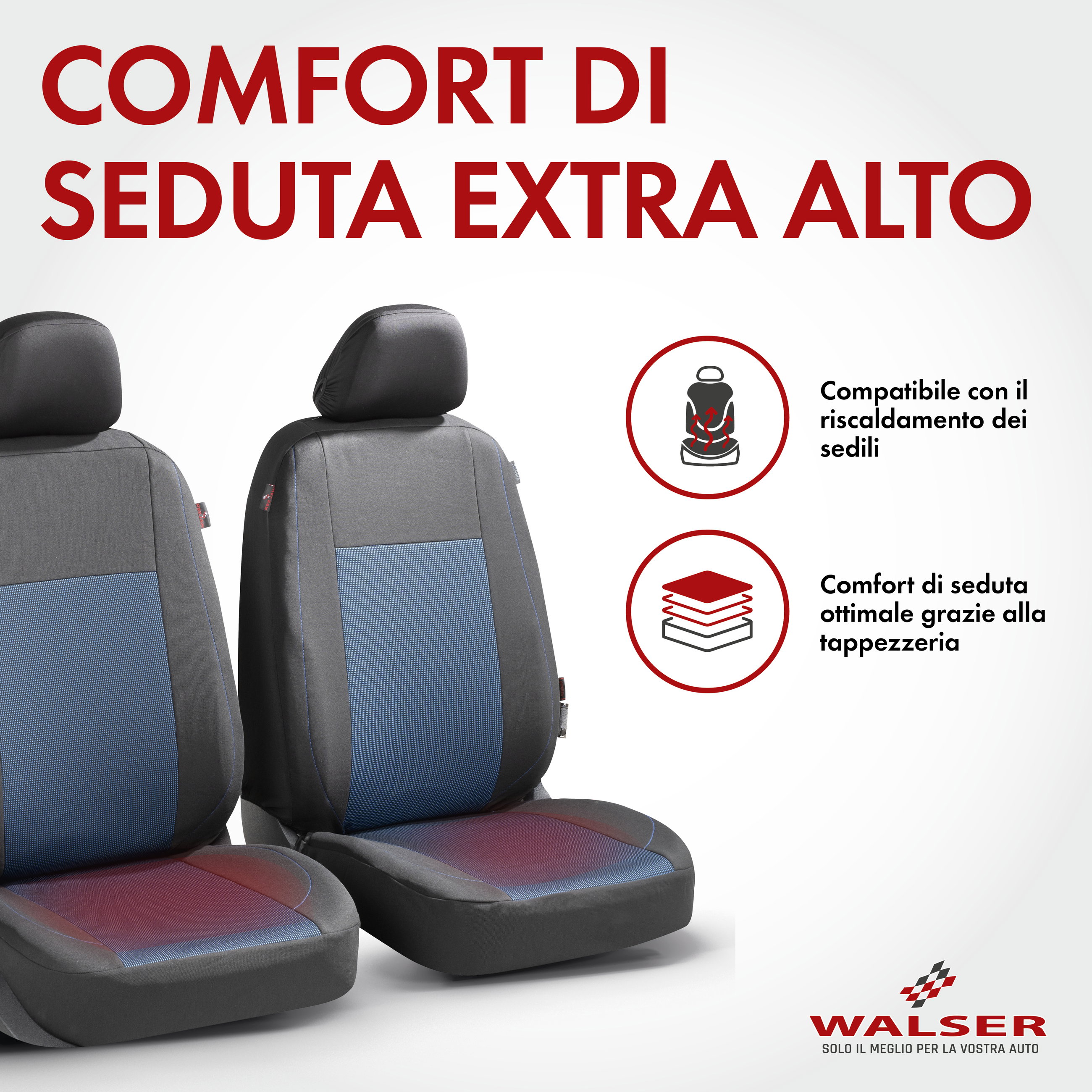 ZIPP IT Premium Coprisedili Ardwell set completo con sistema di chiusura lampo nero/blu
