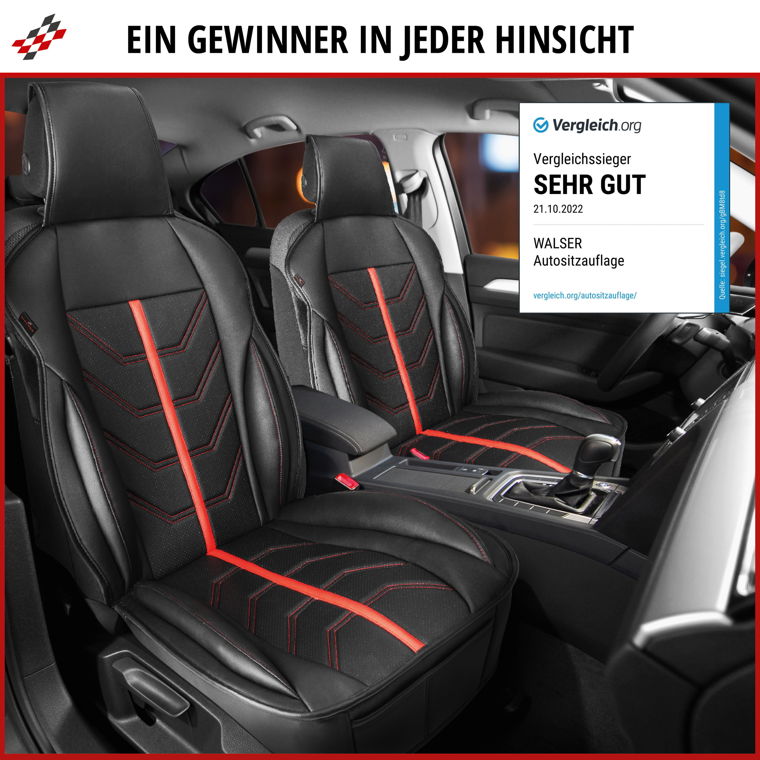 Autositzbezüge, Sitzbezüge, Autositze, Schwarzrot, Gesteppt