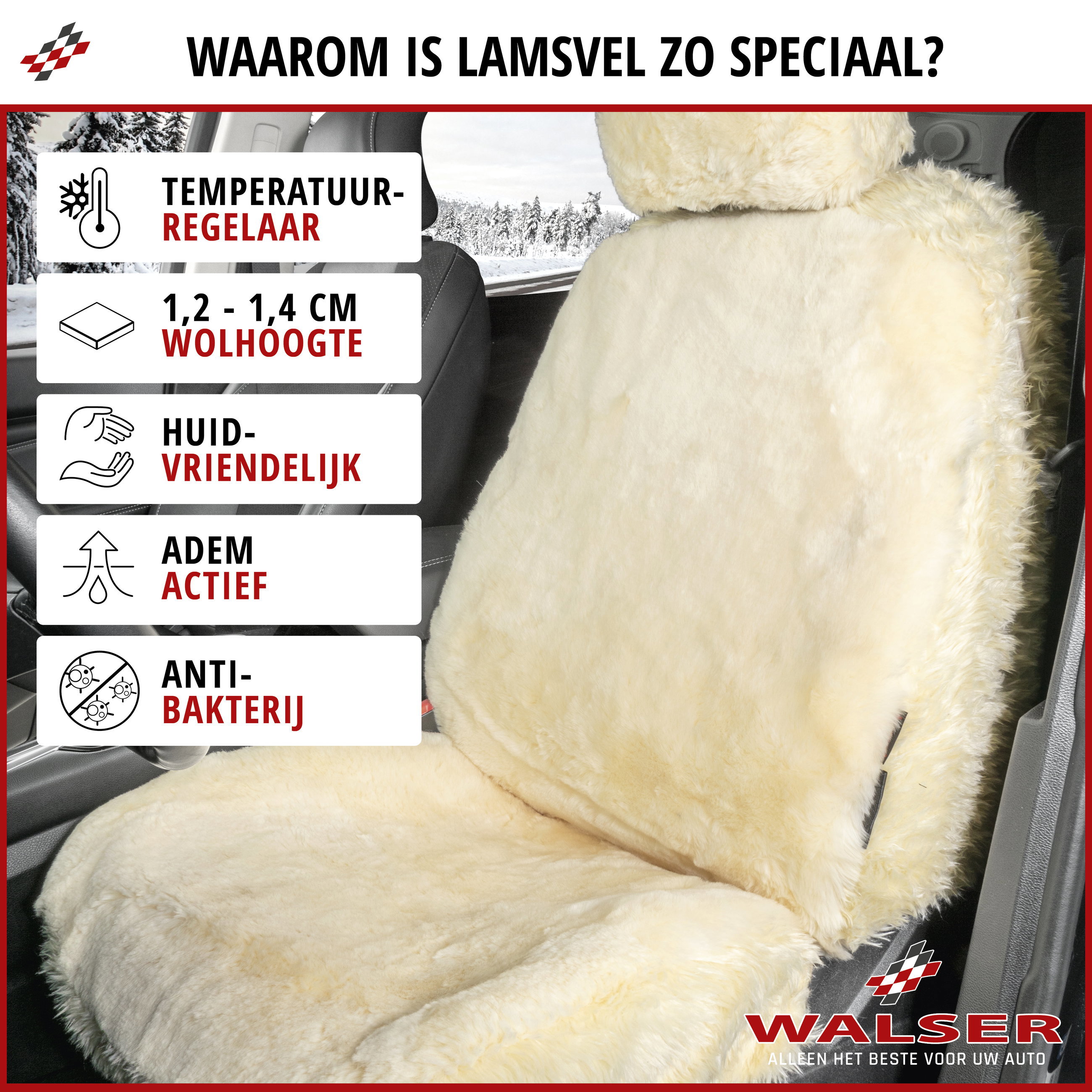 Autostoelhoes Lamsvel Maya beige, 1 stuk