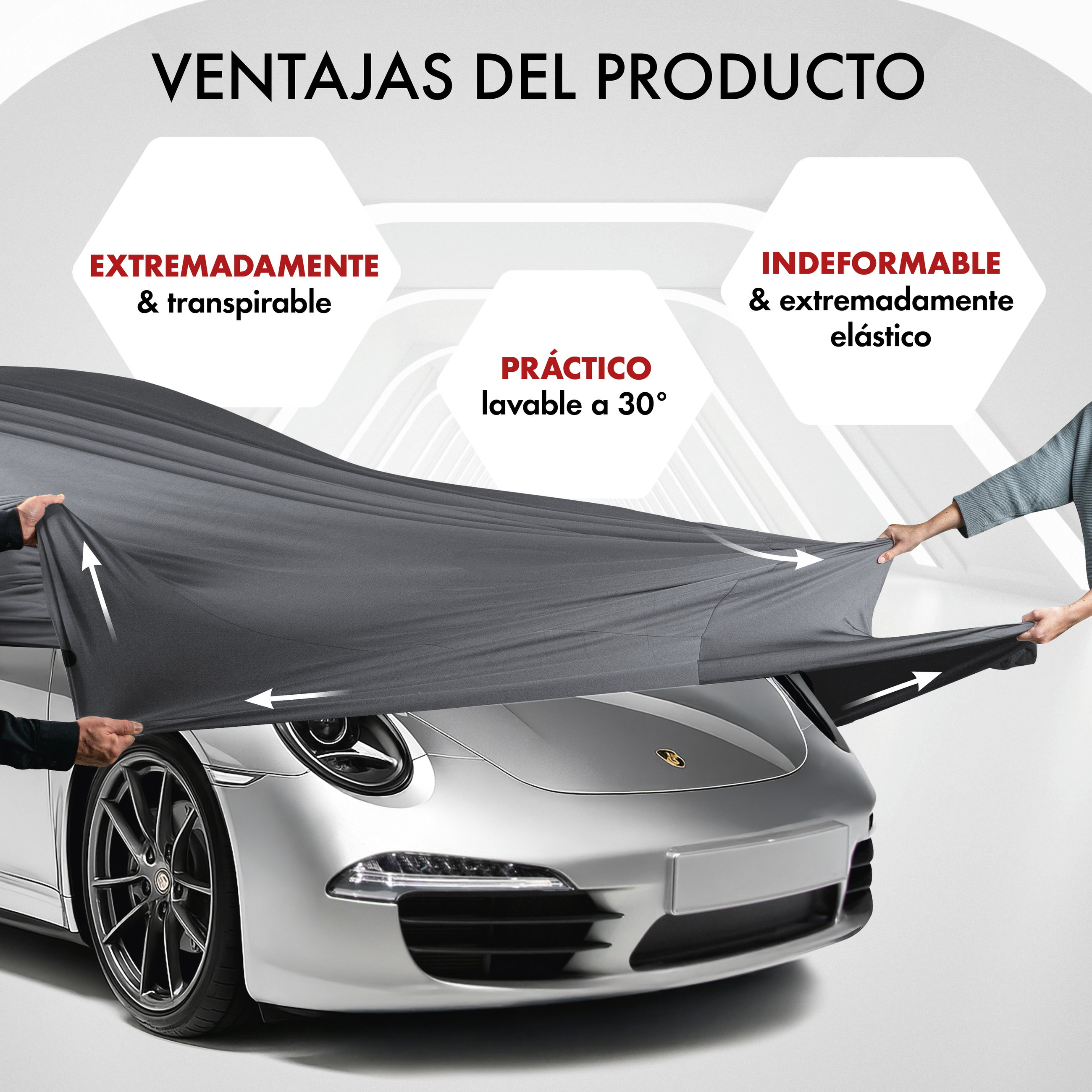 Funda de coche interior Stretch, cubierta protectora de coche talla 2 coche antracita