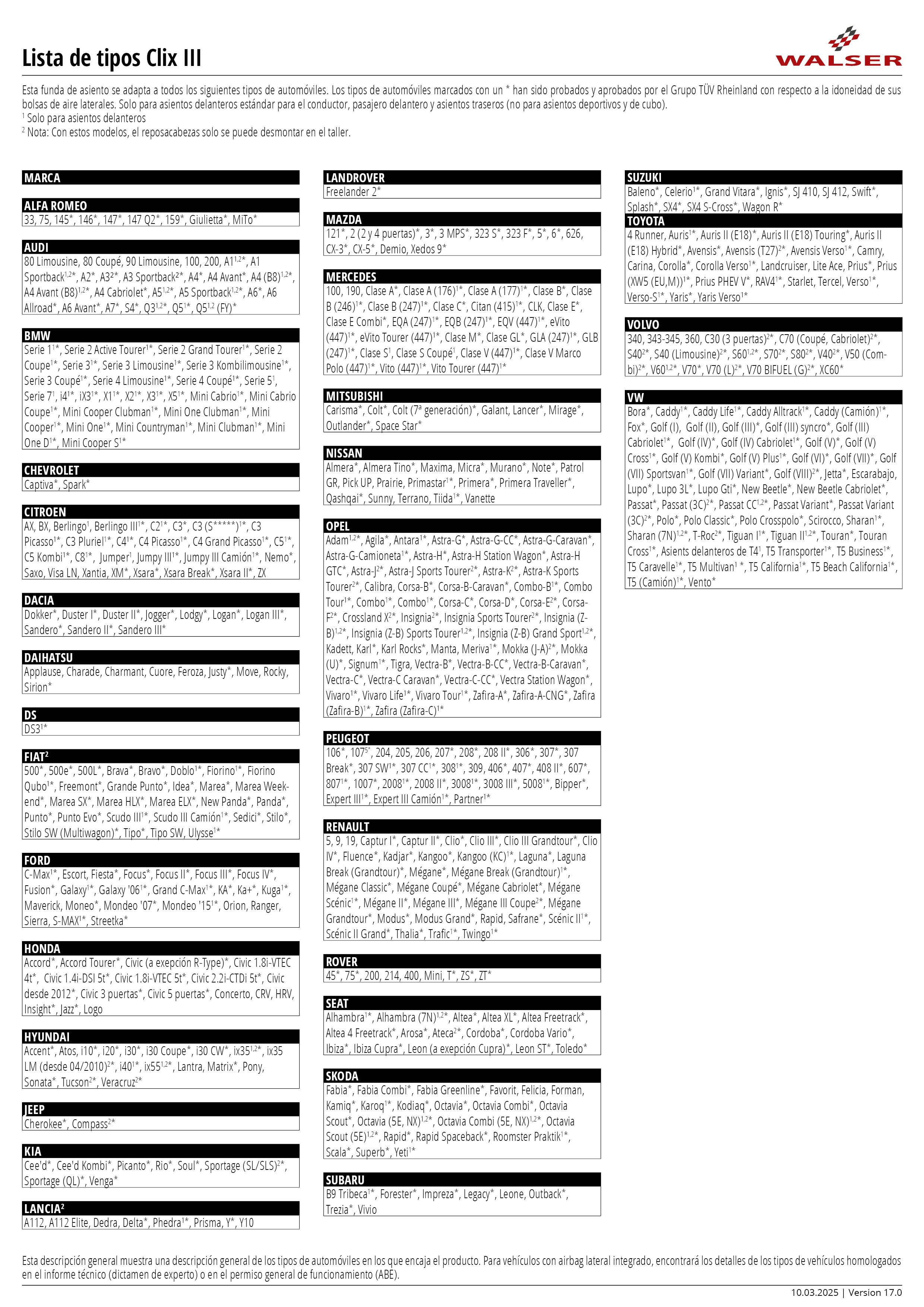 Seite, Text, Seite, Text, list, tipos, Clix III, tipos de automóvil, catálogo, Kindersitz, Autositze, Sitzschale, verstellbar, Kopfstütze, Kunststoffstuhl, Autositz, Sitzbezug, Fahrzeugstuhl, Detailkarte