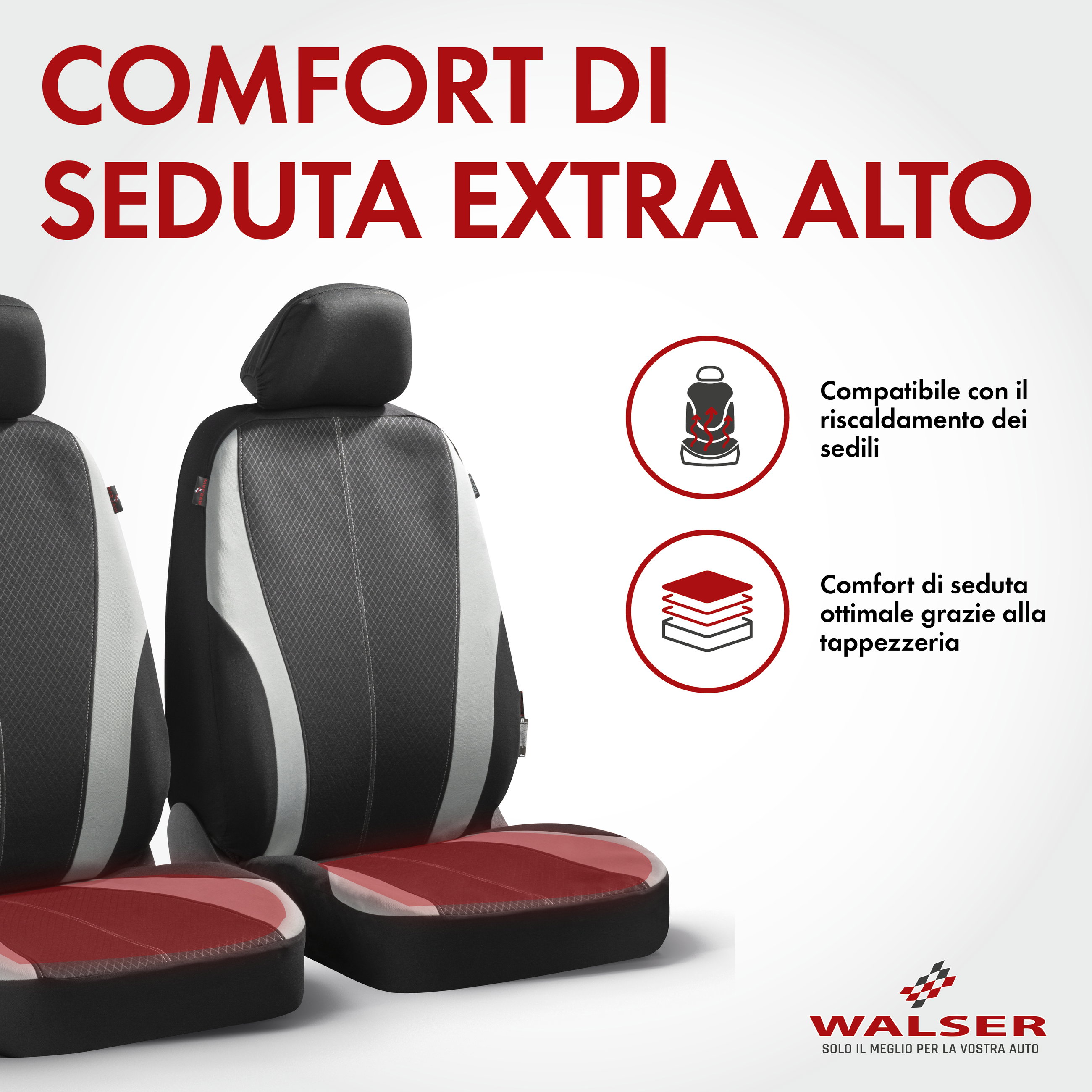 ZIPP IT Coprisedili Dundee set completo con sistema di chiusura lampo nero/grigio