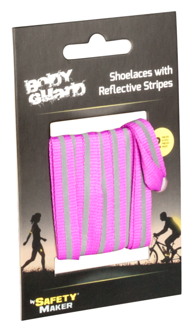 Reflective laces pink