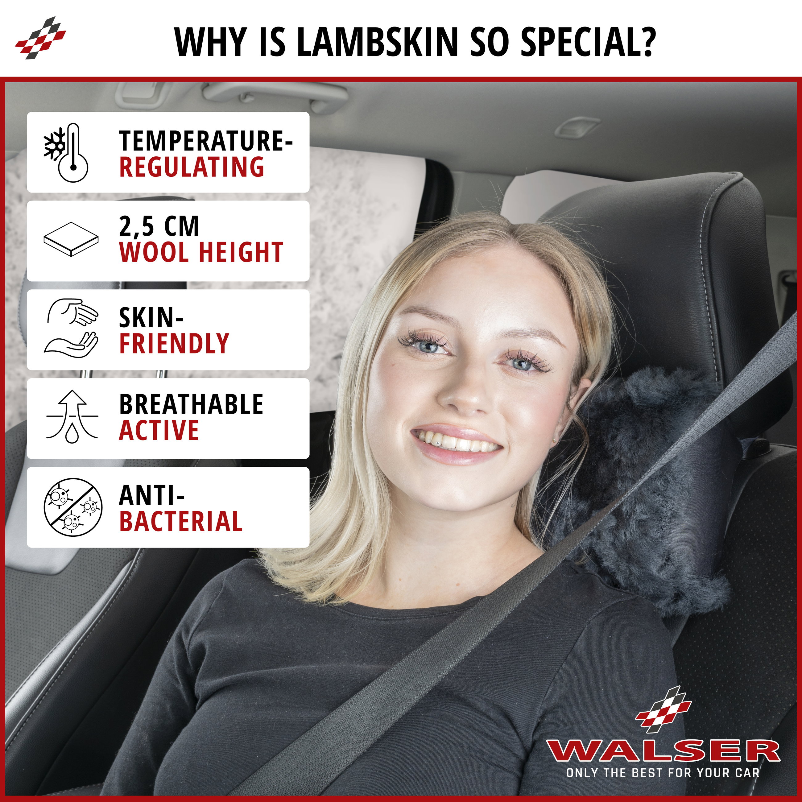 Neck support Mila lambskin anthracite
