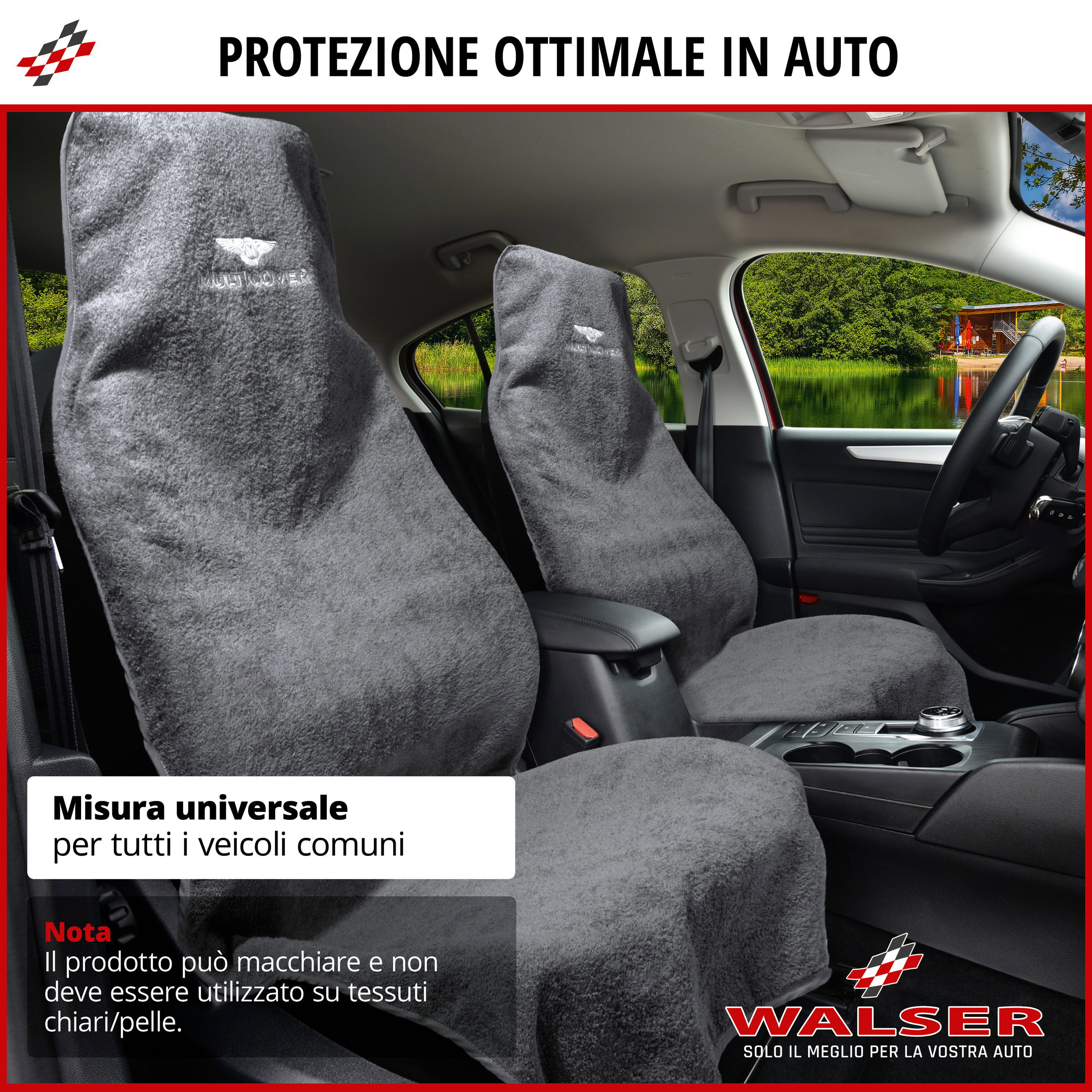 Coprisedili Multicover grigio, 1 pezzo