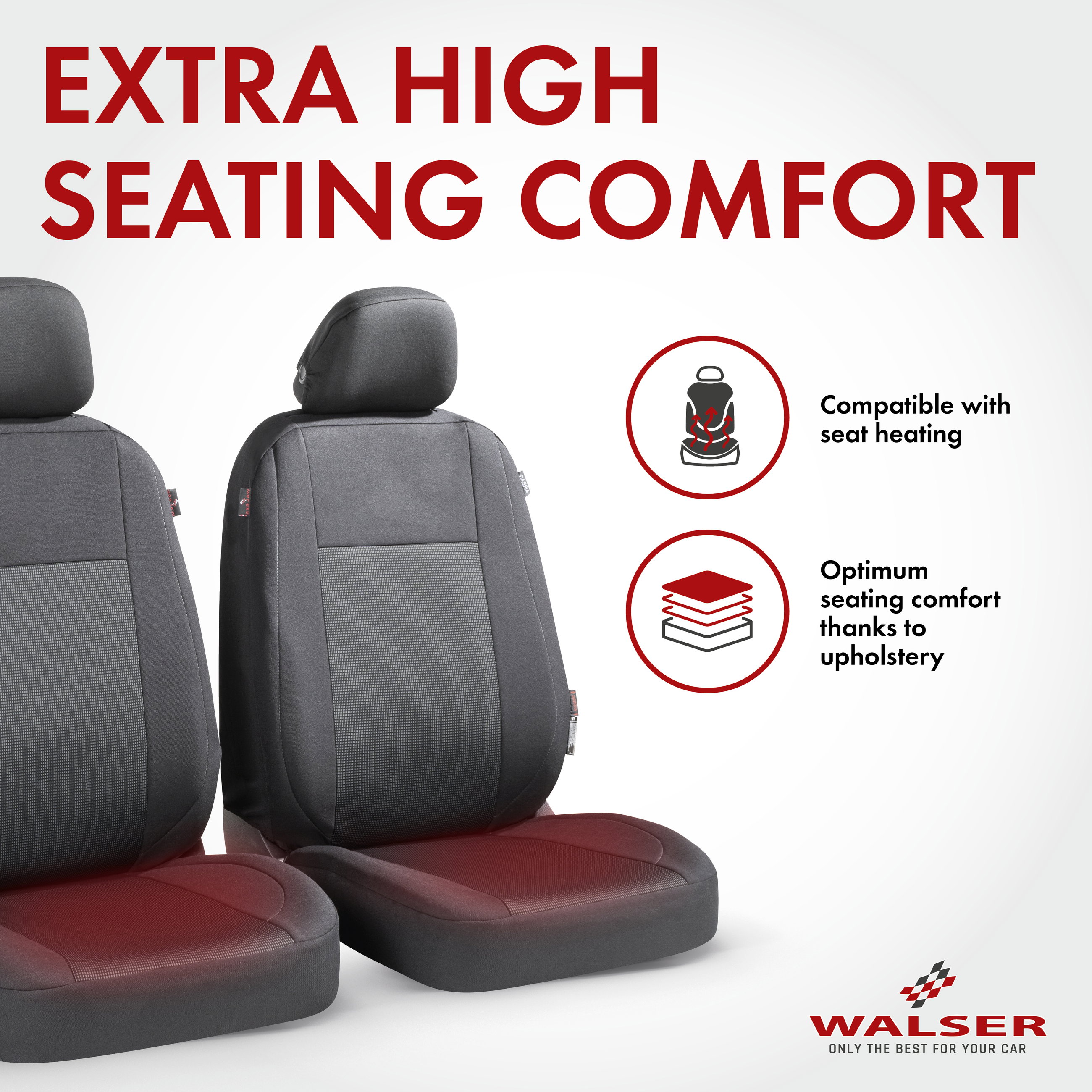 ZIPP IT Premium Car seat covers Ardwell for two front seats with zip-system black/grey