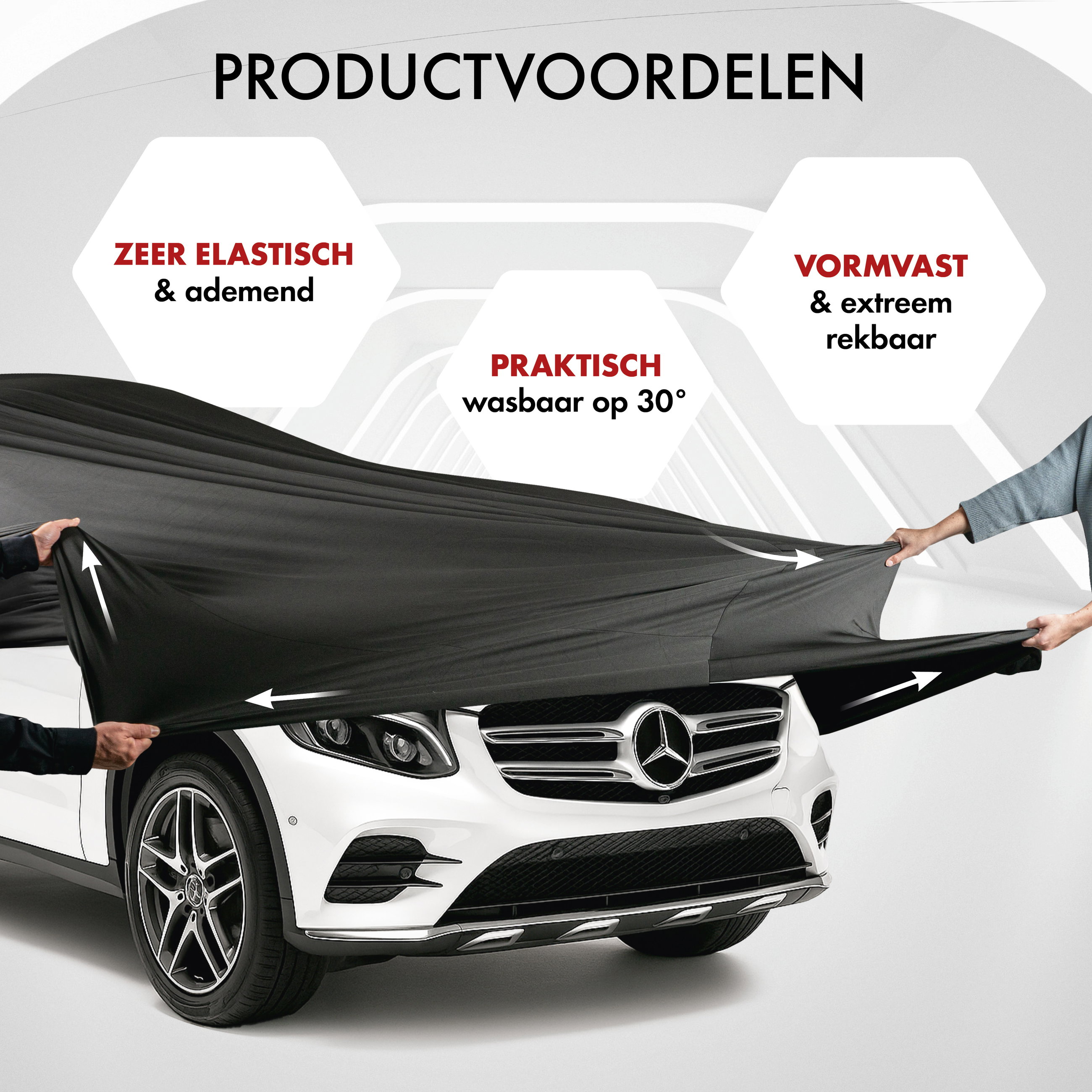 Overtrek Indoor Stretch Maat 9 SUV/VAN zwart