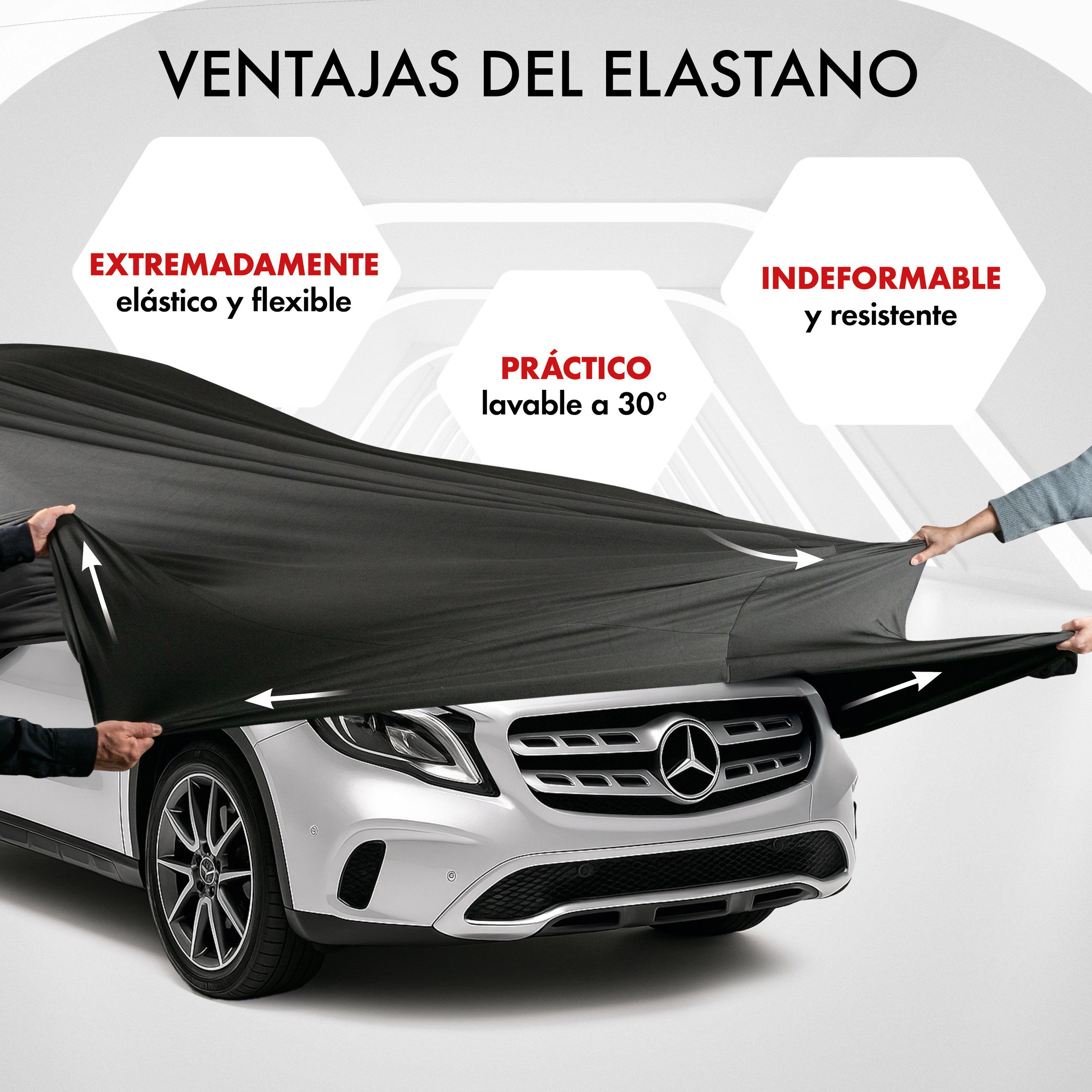 Funda de coche interior Stretch Plus, cubierta protectora de coche talla 8 SUV/furgoneta negro