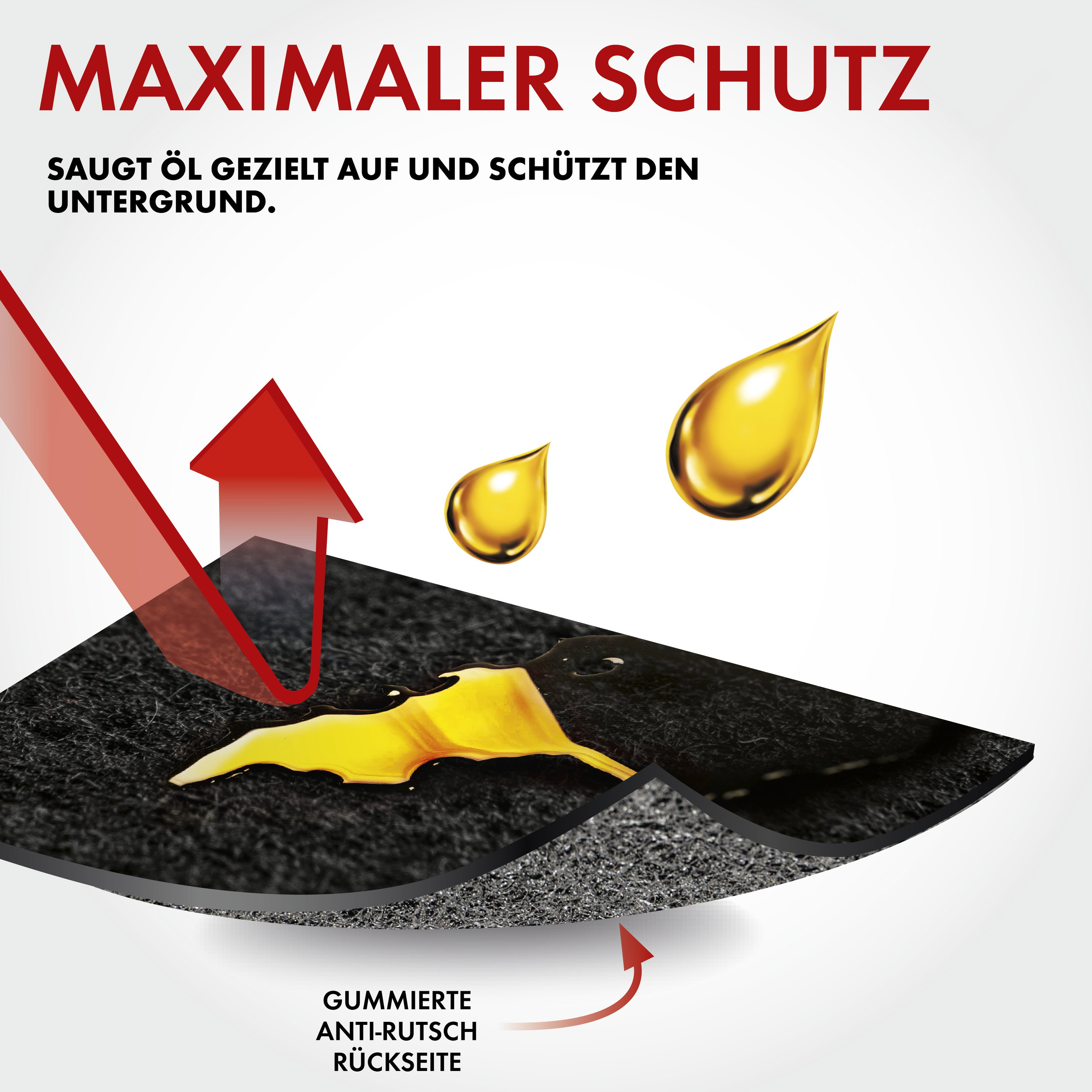 Öl-Auffangmatte Clean Max, robuste Schutzmatte 100x200 cm schwarz