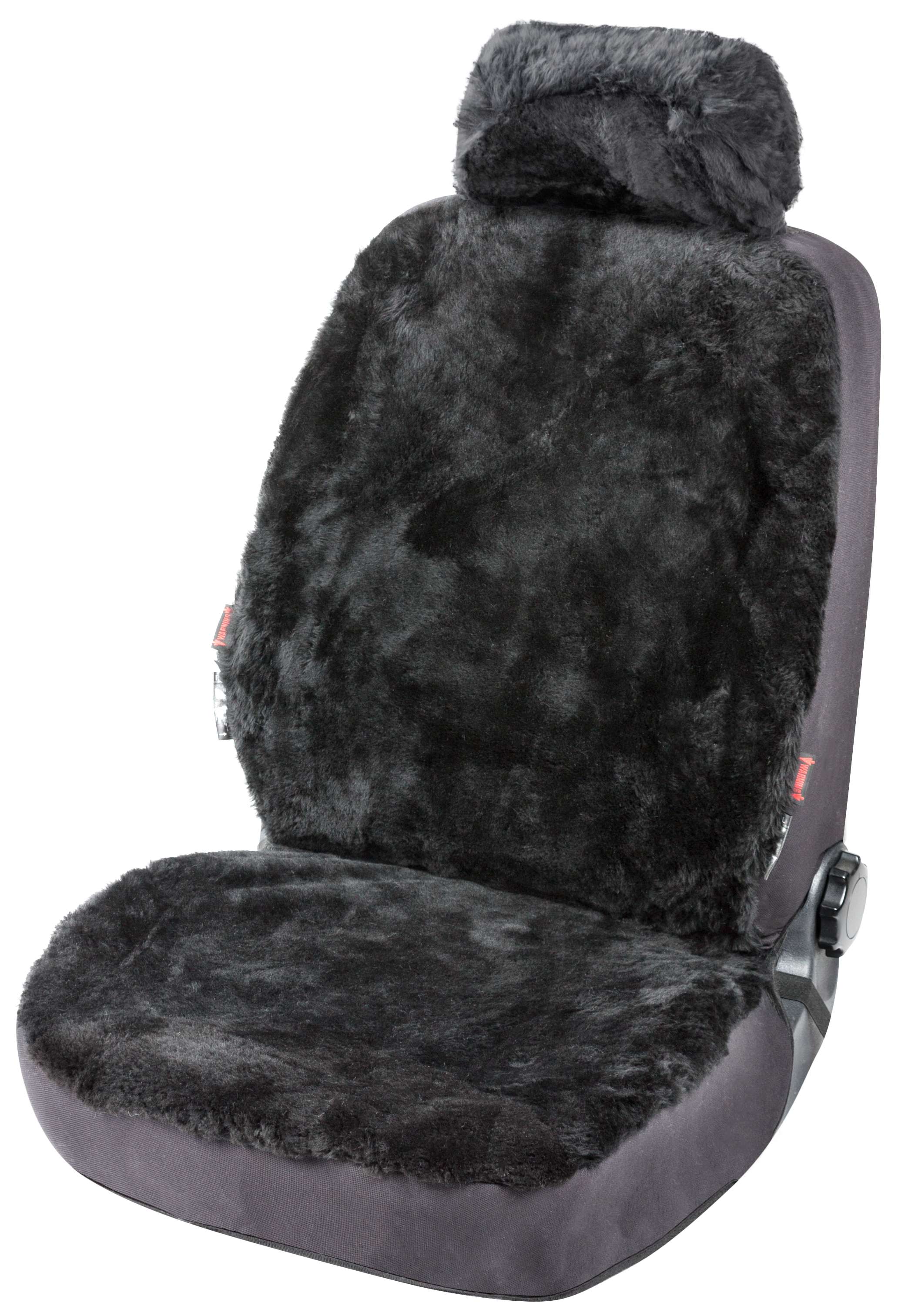 Car Seat cover Iva made of lambskin black with ZIPP IT system, 1 piece
