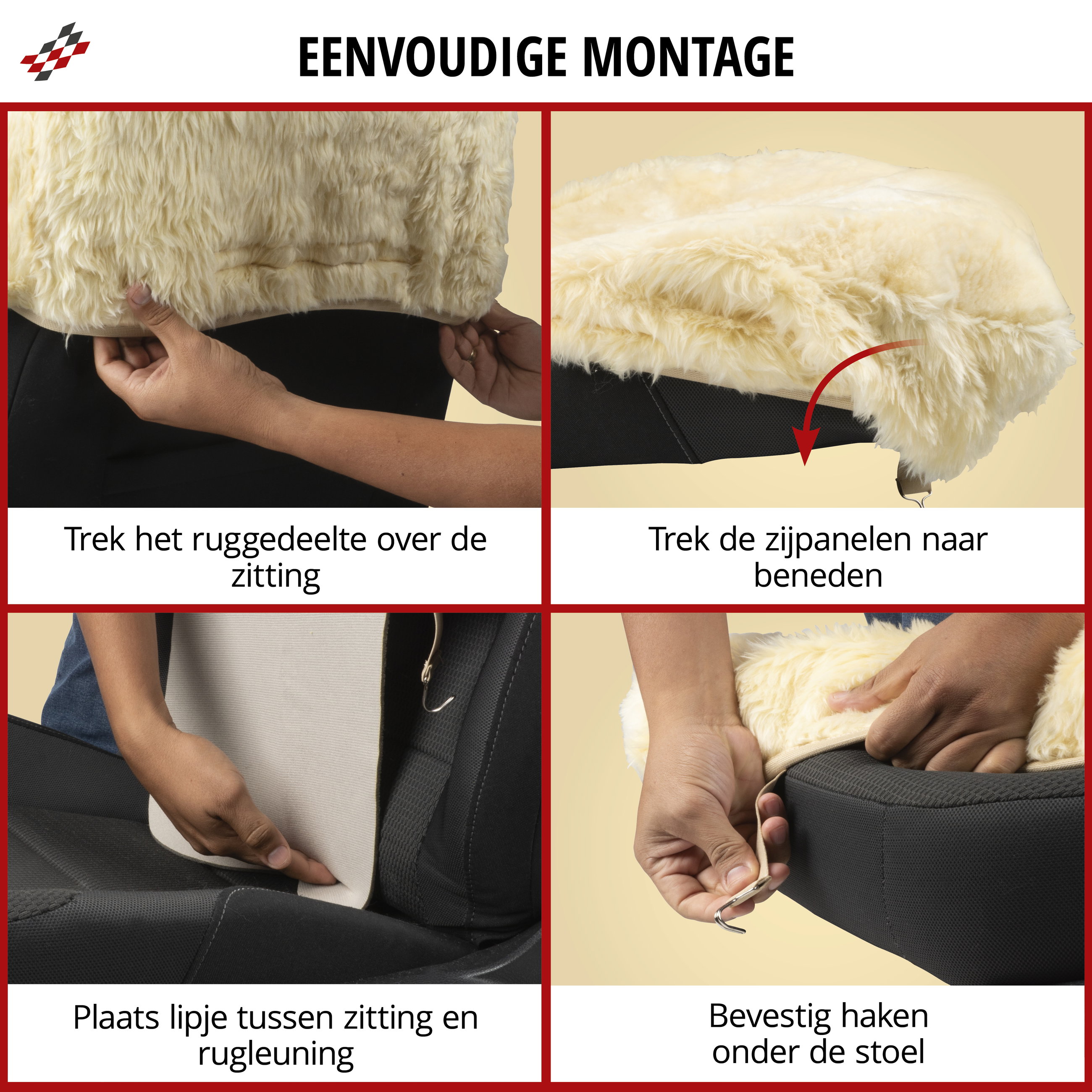 Autostoelhoes Lamsvel Nineve zwart , 1 stuk