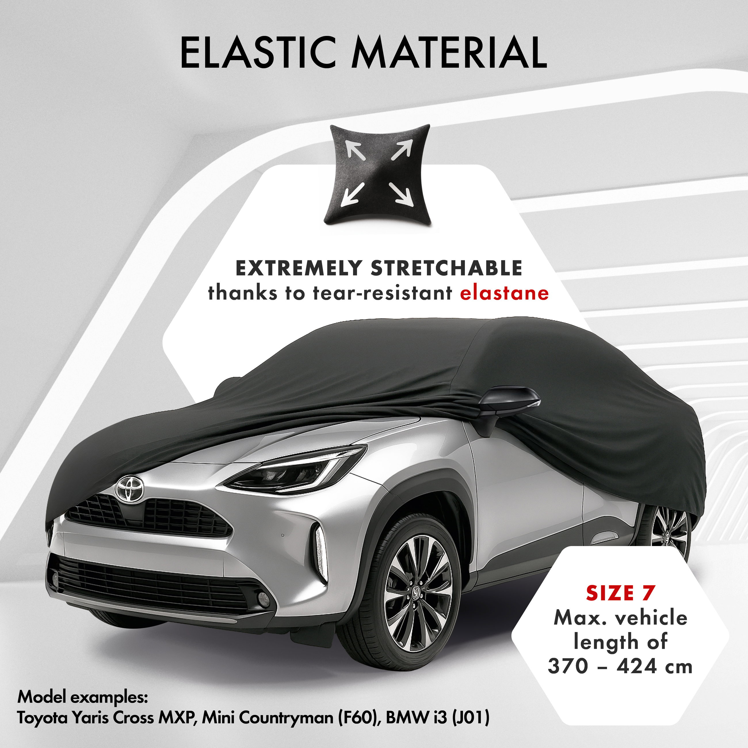 Car cover Indoor Stretch Plus size 7 SUV/VAN black