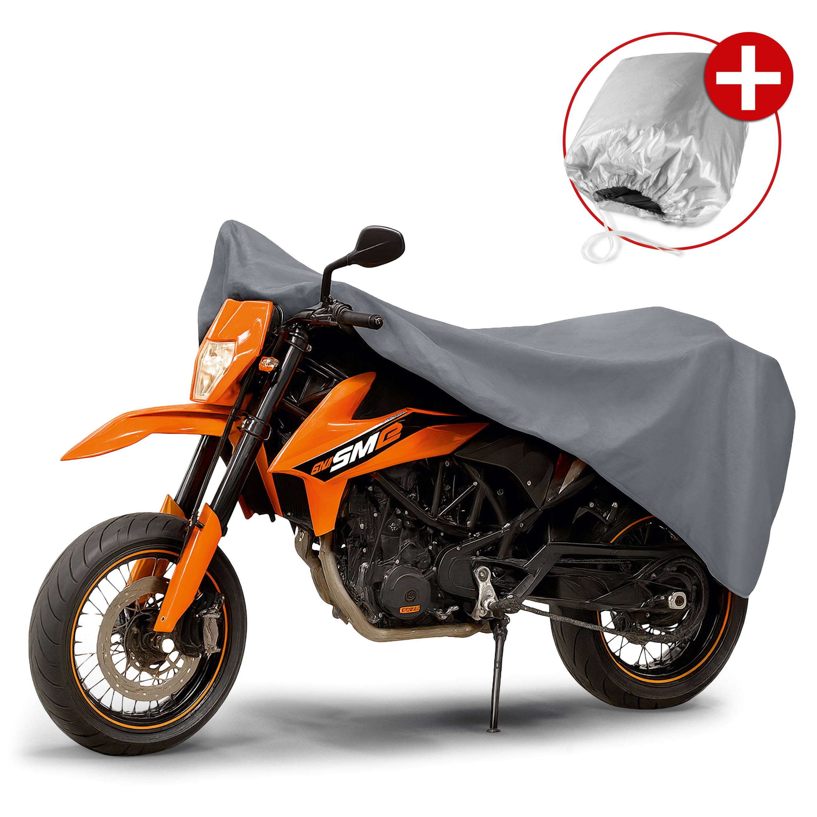 Premium Bâche de protection pour moto L, Bâche de protection pour moto en PVC robuste, Garage pour moto étanche - 250x100x130 cm gris