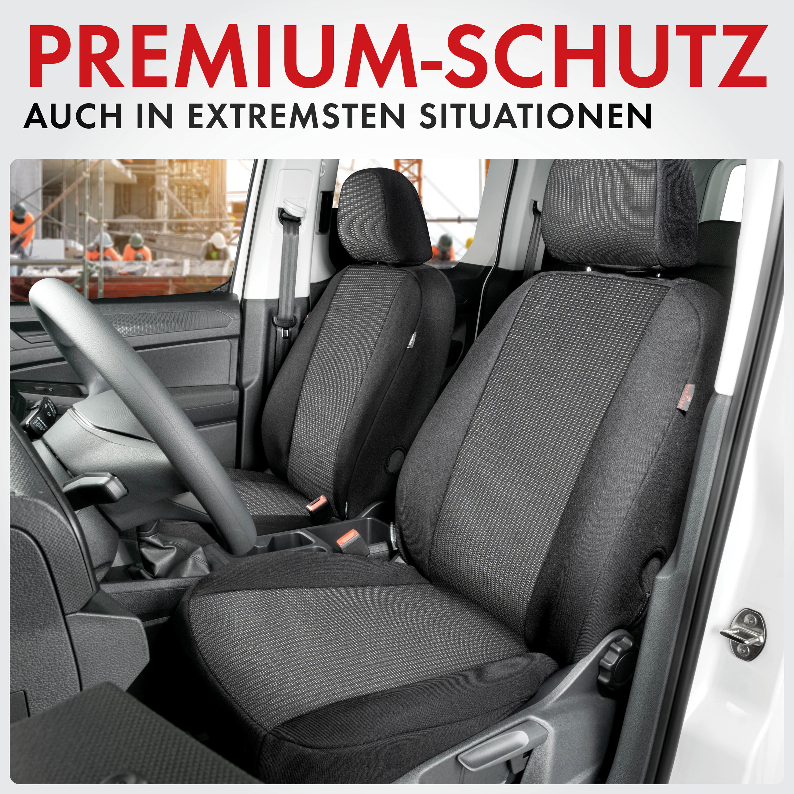 Transporter Sitzbezug Performer, 3er Bankbezug 2. Reihe, PKW Schonbezug aus 100% Polyester für Van/Transporter/Bus
