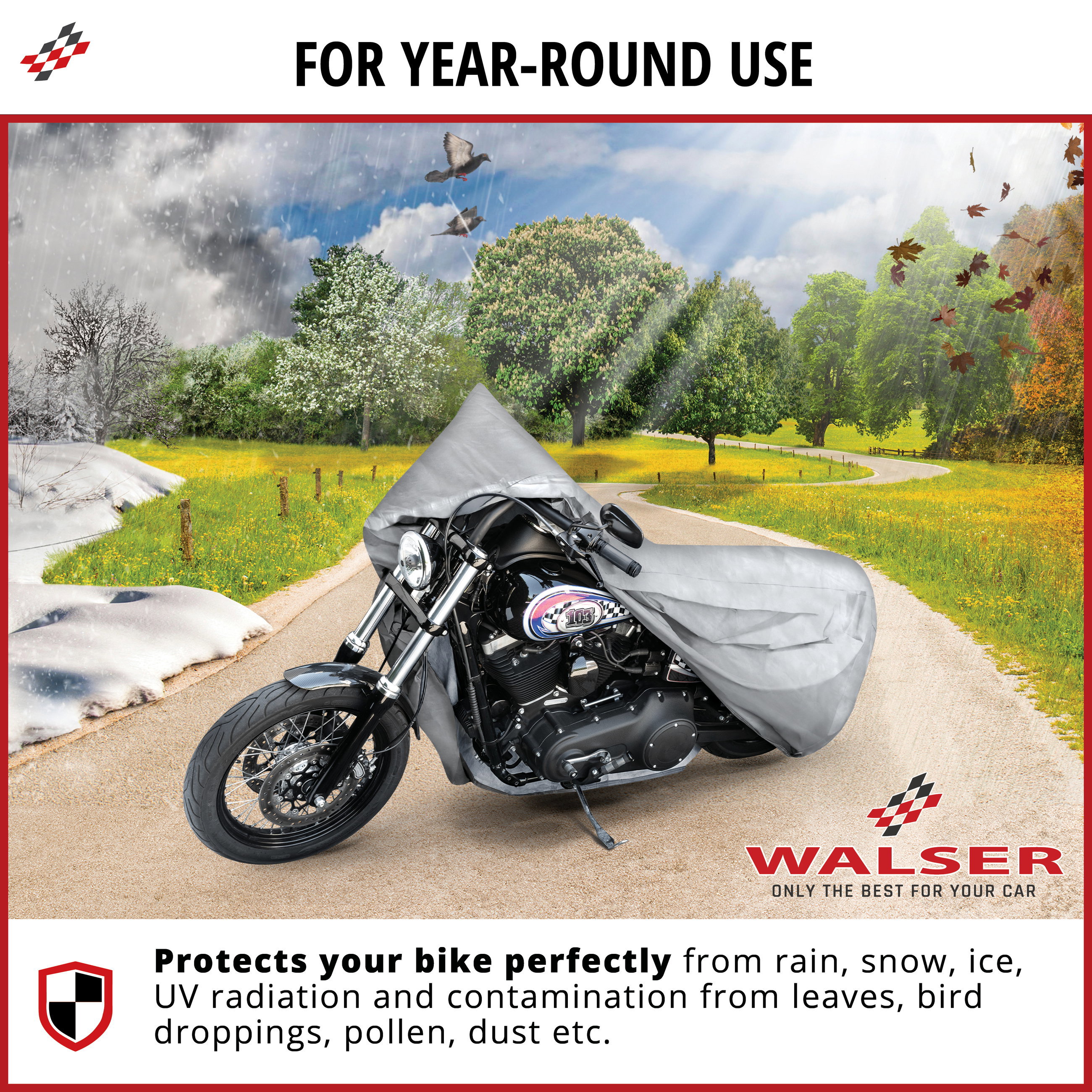Motorcycle cover All Weather L, Motorcycle cover, Waterproof motorcycle garage - 250x100x130 cm silver