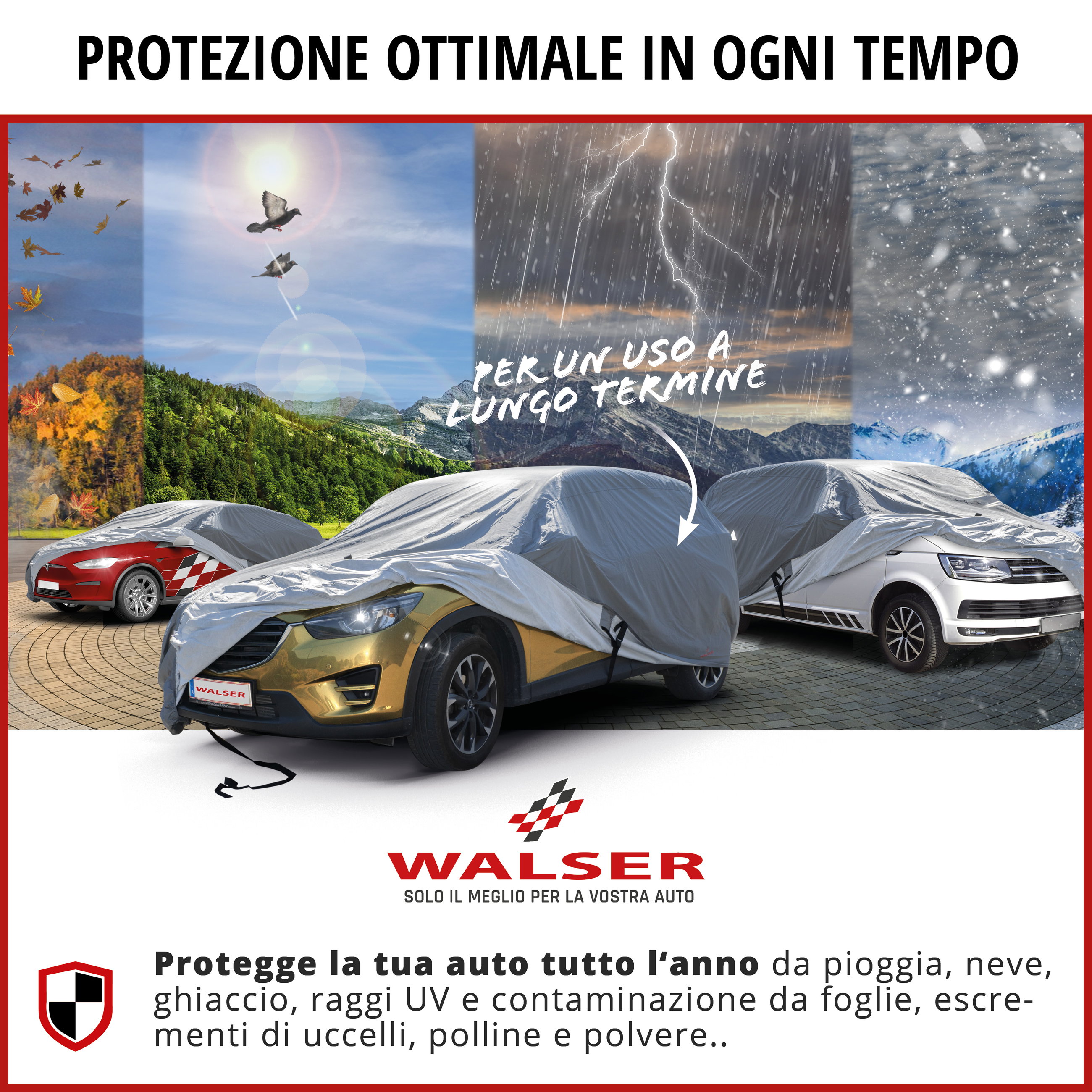 Premium Telo Copriauto Premium All Weather Plus, coperture da esterno, garage completo Misura 1 Auto grigio
