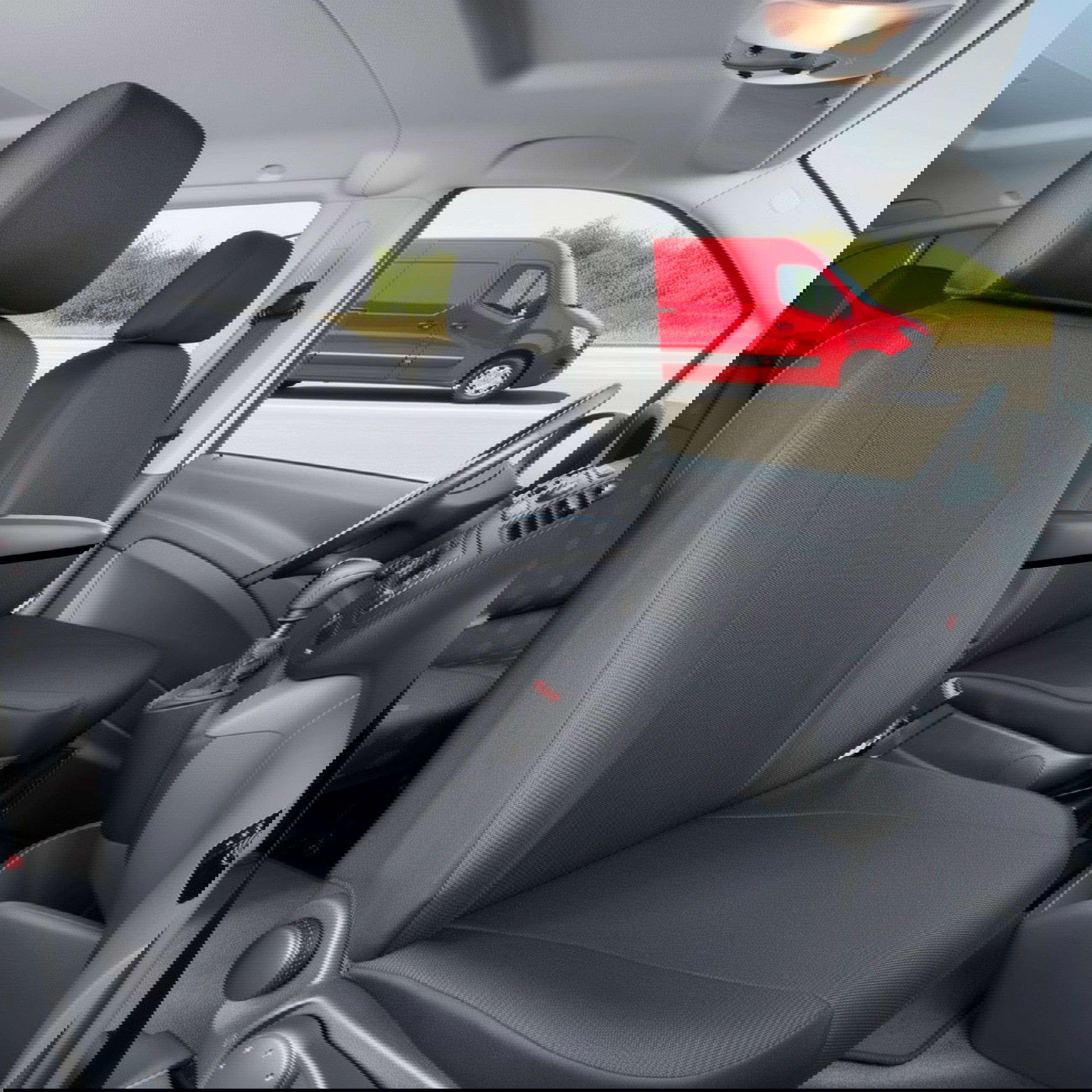 Kombisitz, Fahrersitz, Beifahrersitz, Schwarz, Gurt, KOMBIVANSITZ, VAN-interieur, Schwarz, Stoffsitze, Schaltknauf