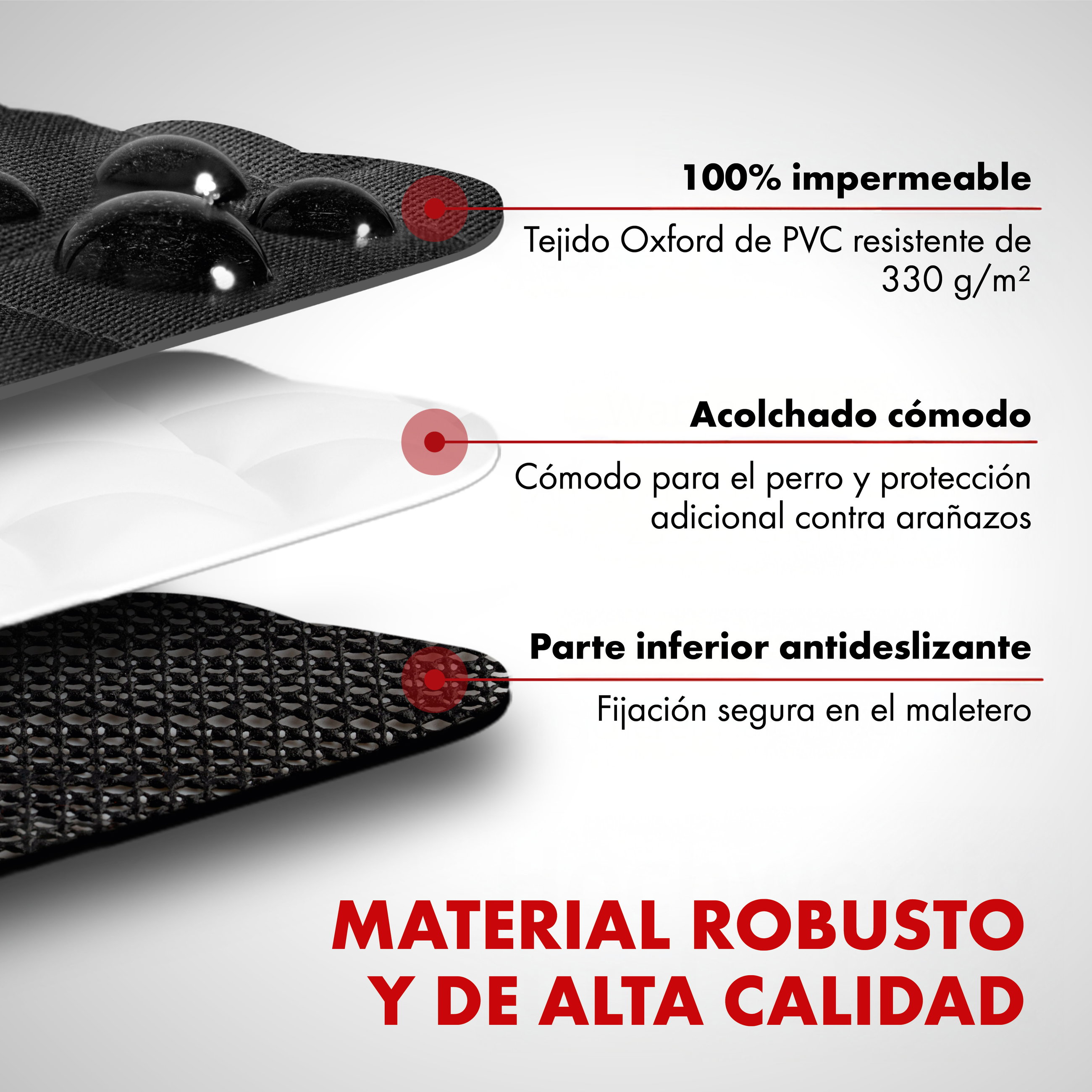 Manta para maletero Bello, manta para perros de coche, 3in1 alfombrilla de maletero con protector de borde de carga y Organizador negro